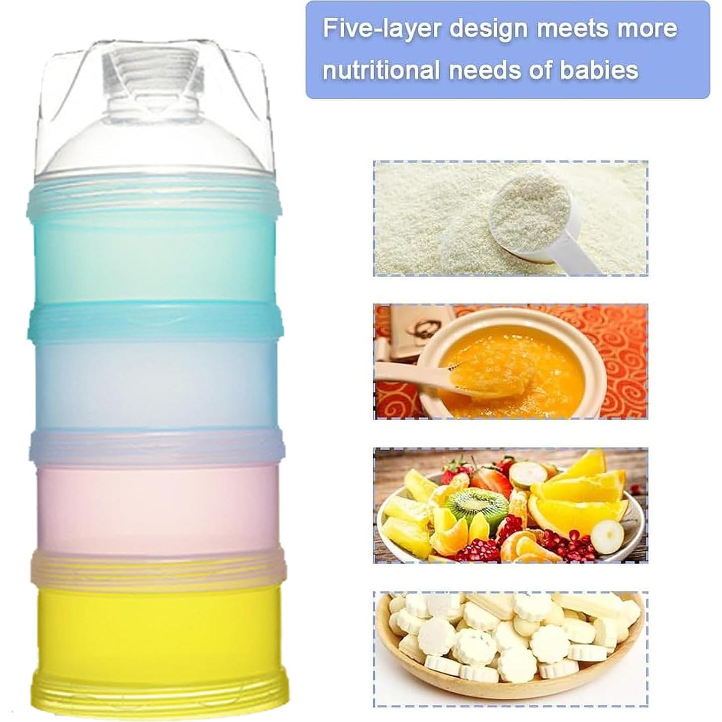 Dispensador de Leche en Polvo 2 PCS 4 Capas Portátil BPA Free