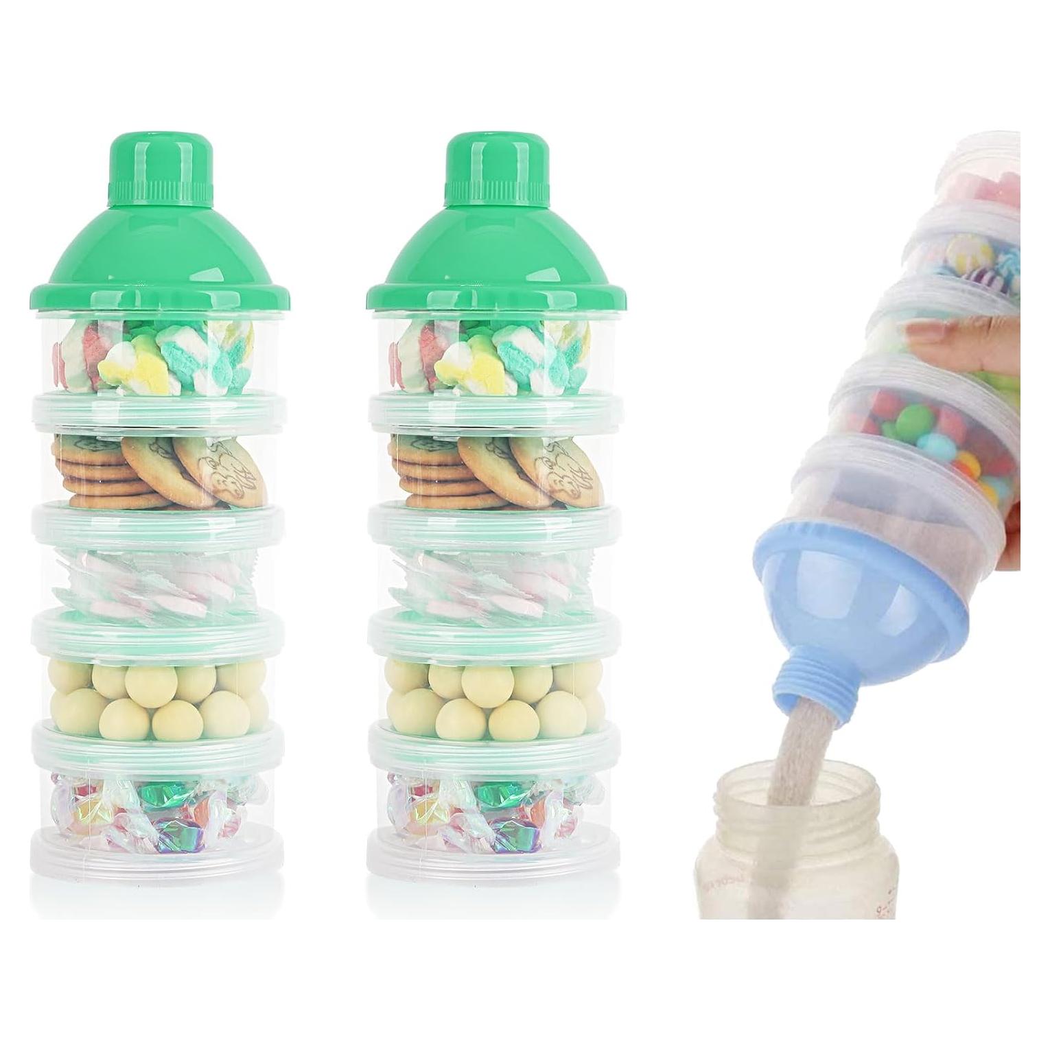 Dispensador de Leche en Polvo 2 PCS 5 Capas Verde BPA Free