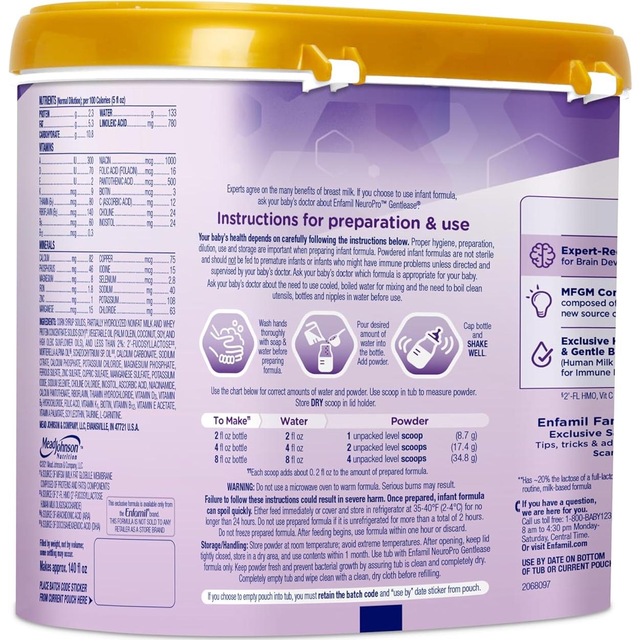 Fórmula para Bebés Enfamil NeuroPro Gentlease 553.5g