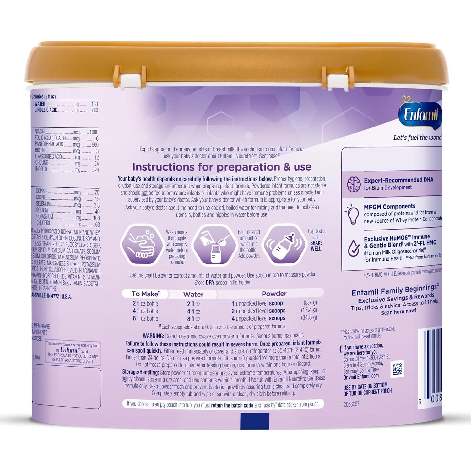 Fórmula para Bebés Enfamil NeuroPro Gentlease 553.5g
