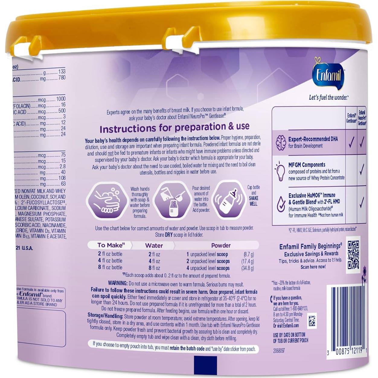 Fórmula para Bebés Enfamil NeuroPro Gentlease 553.5g