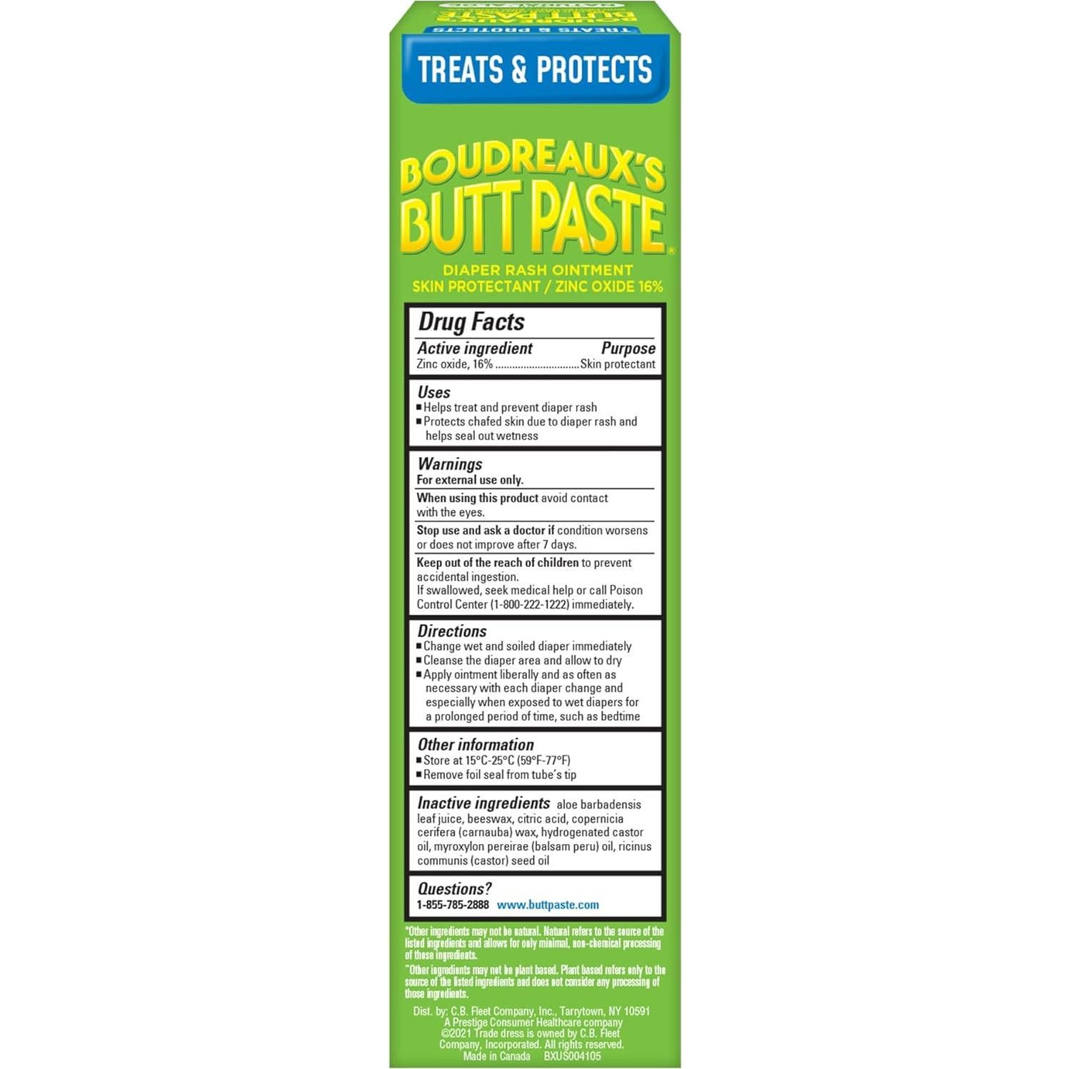 Crema para Erupciones de Pañal Boudreaux's Butt Paste 113 g