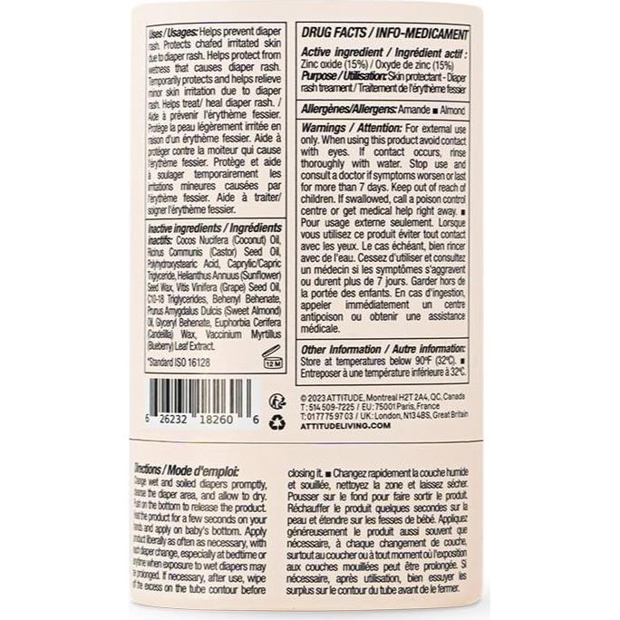 Crema para Pañales ATTITUDE con Zinc 28g Vegana Sin Plástico