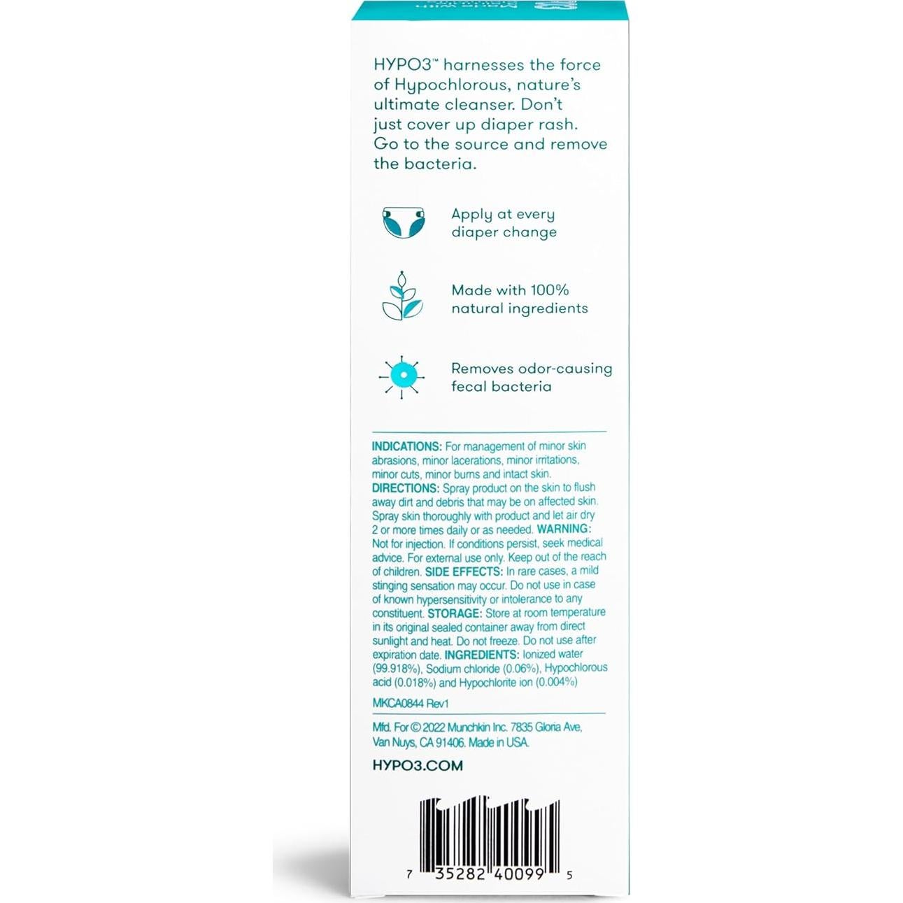 Spray HYP03 Munchkin 100ml para Irritación de Pañal y Eccema