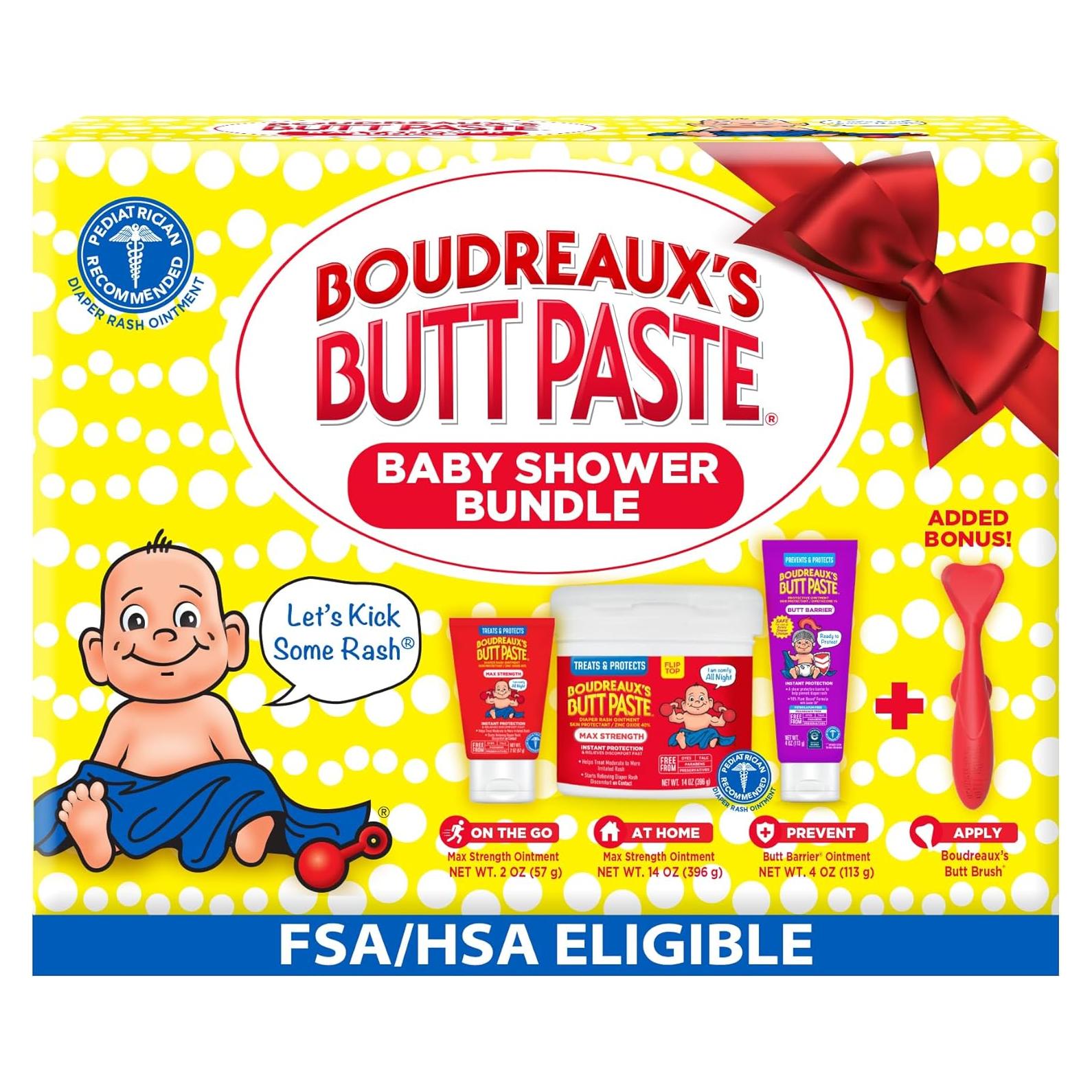 Kit de Regalo Baby Shower Boudreaux's Butt Paste - 3 Esenciales