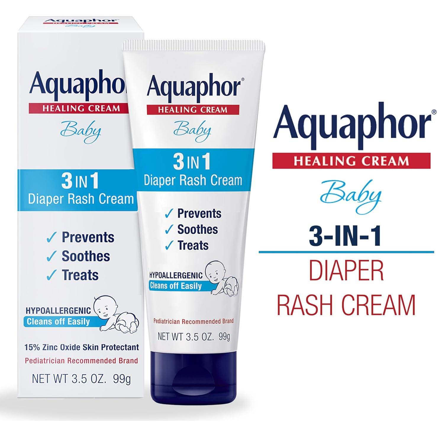 Crema para Erupciones de Pañal Aquaphor Baby 3 en 1 3 Tubos