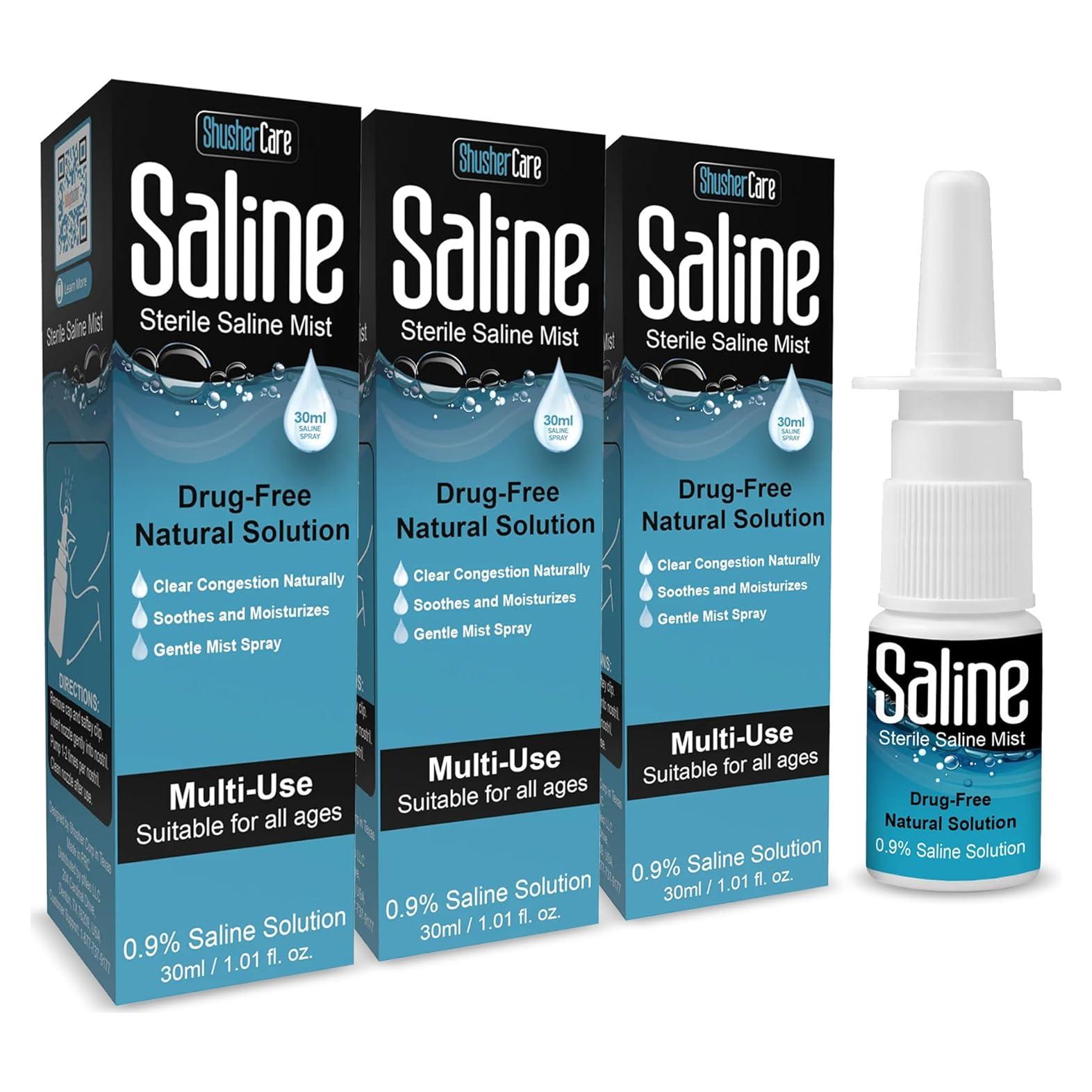 Spray Nasal Salino Shusher Care 30ml - Paquete de 3