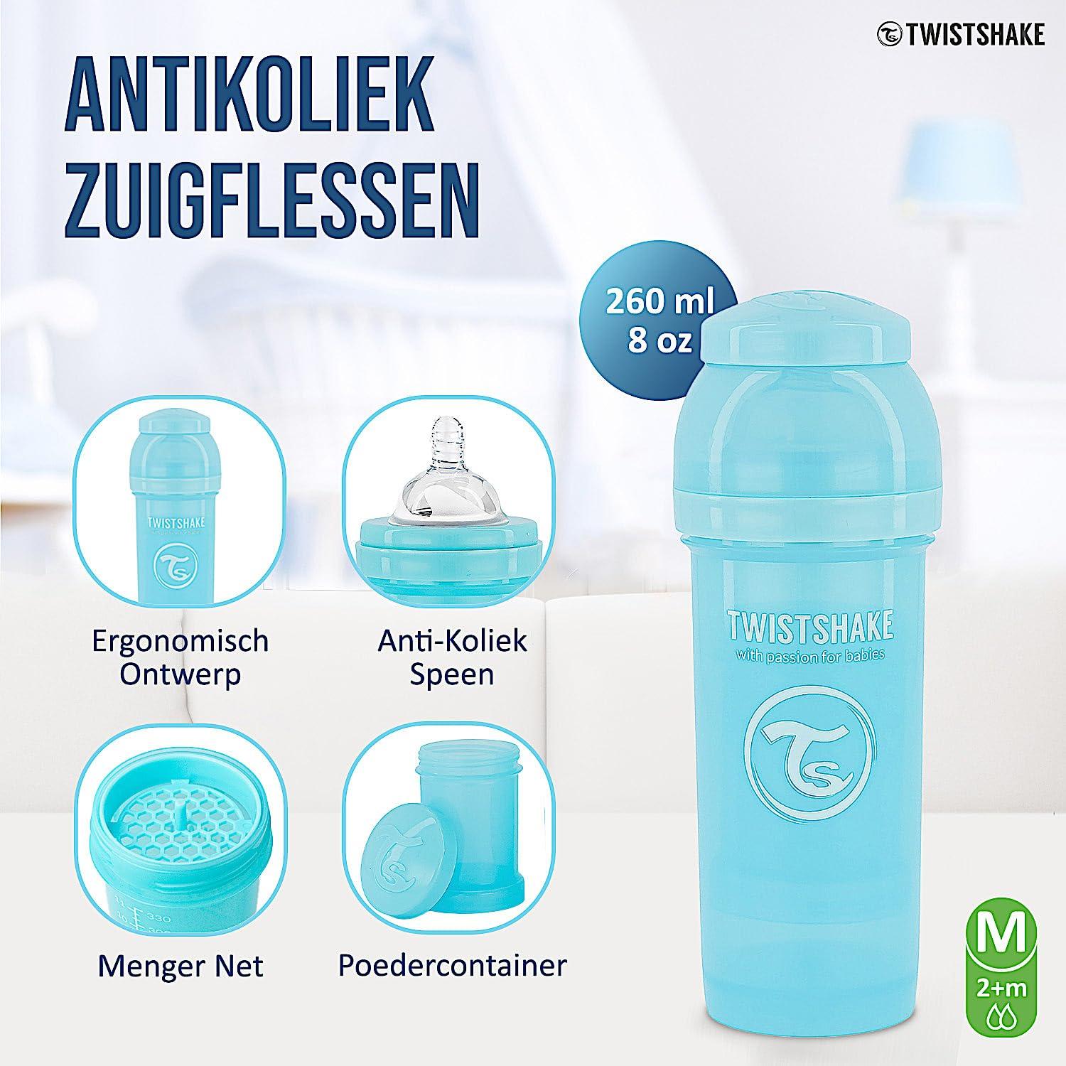 Botella Anti-Cólicos Twistshake 260ml con Contenedor y Tetina