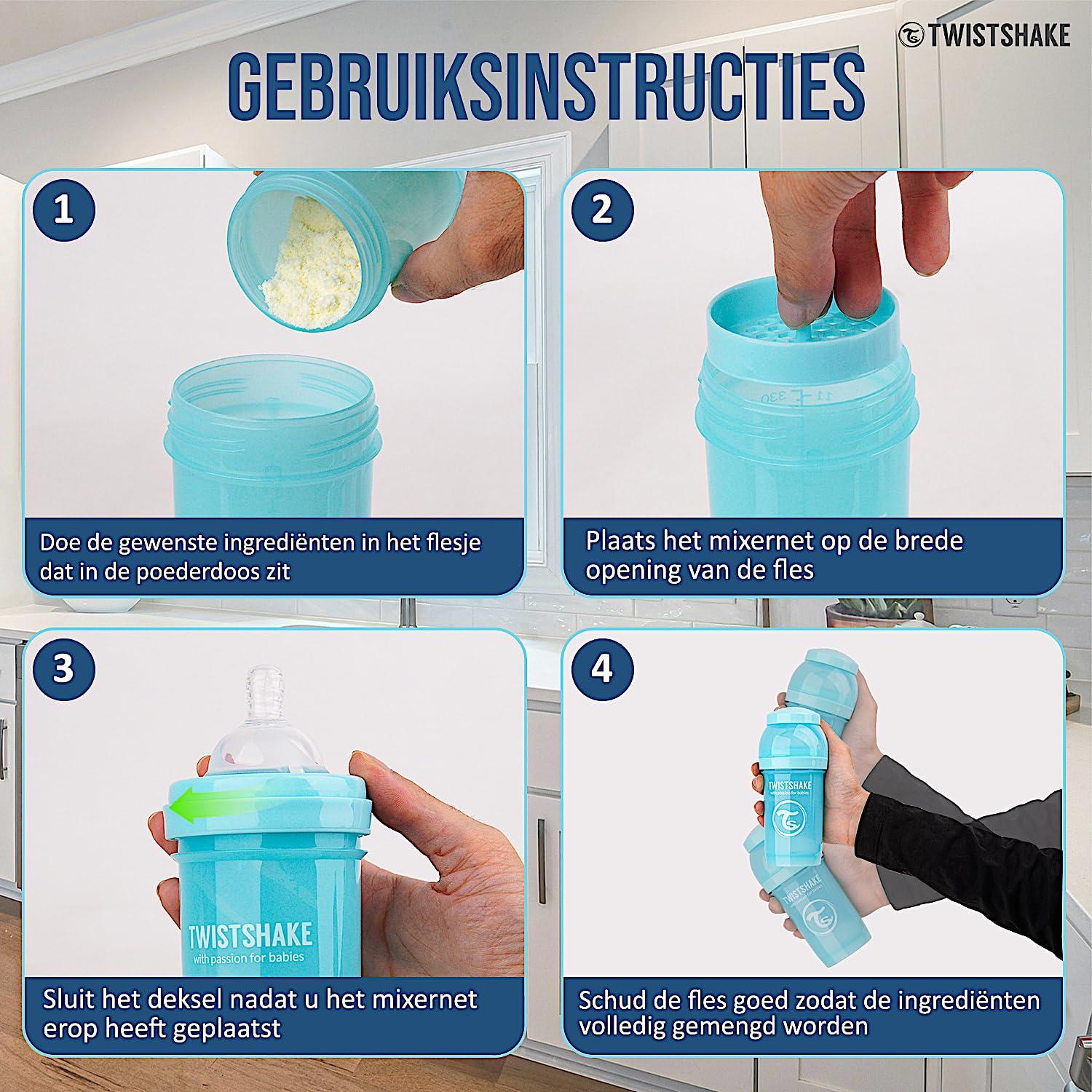 Botella Anti-Cólicos Twistshake 260ml con Contenedor y Tetina