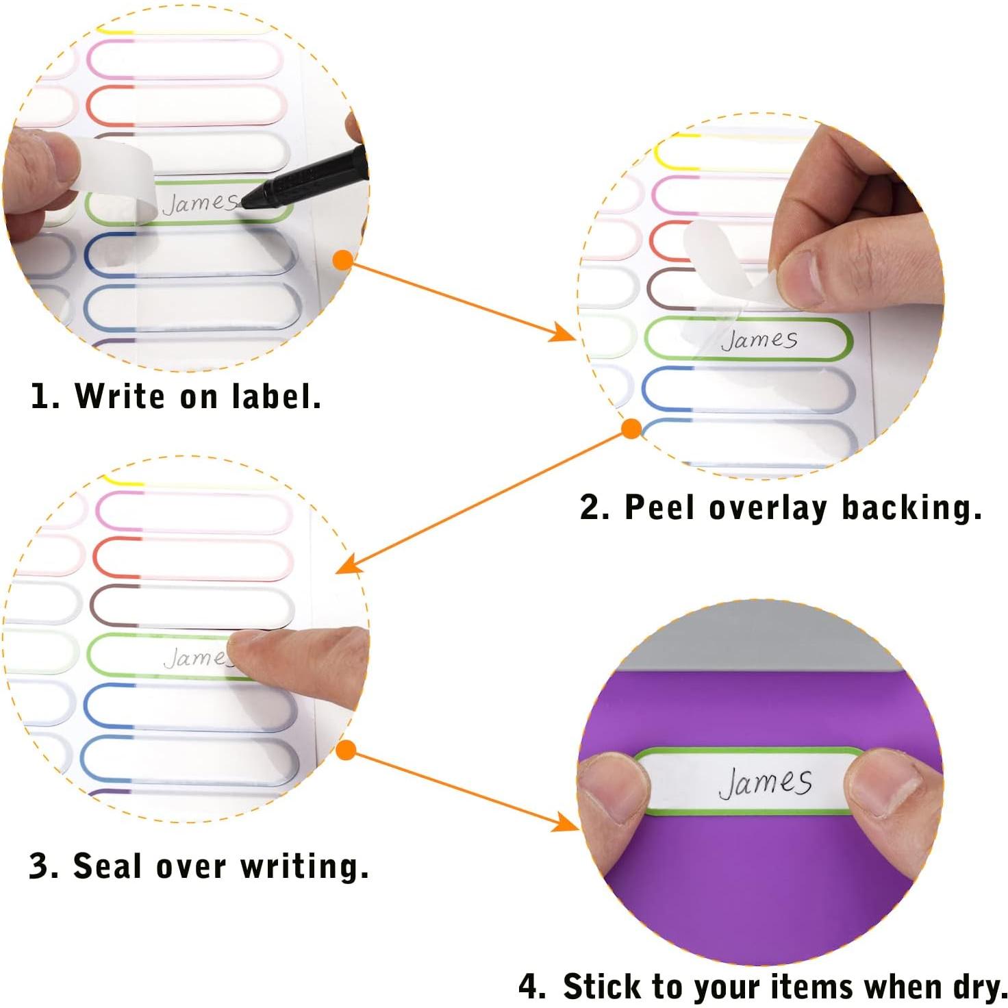 Etiquetas de Nombre Coowayze 128 PCS A Prueba de Agua