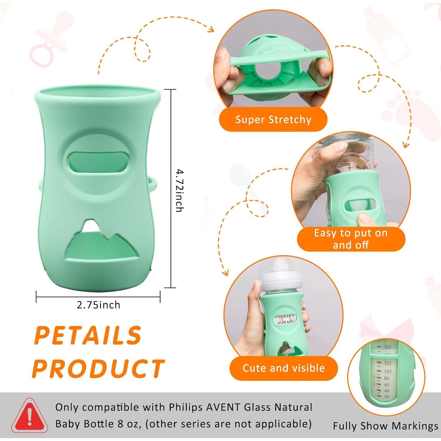 Mangas de Silicona AVENT para Botellas de Vidrio 4 y 8 oz