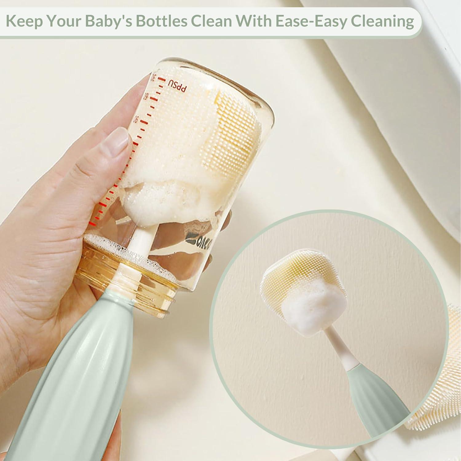 Kit de Cepillos para Biberones Biqin con Estante de Secado