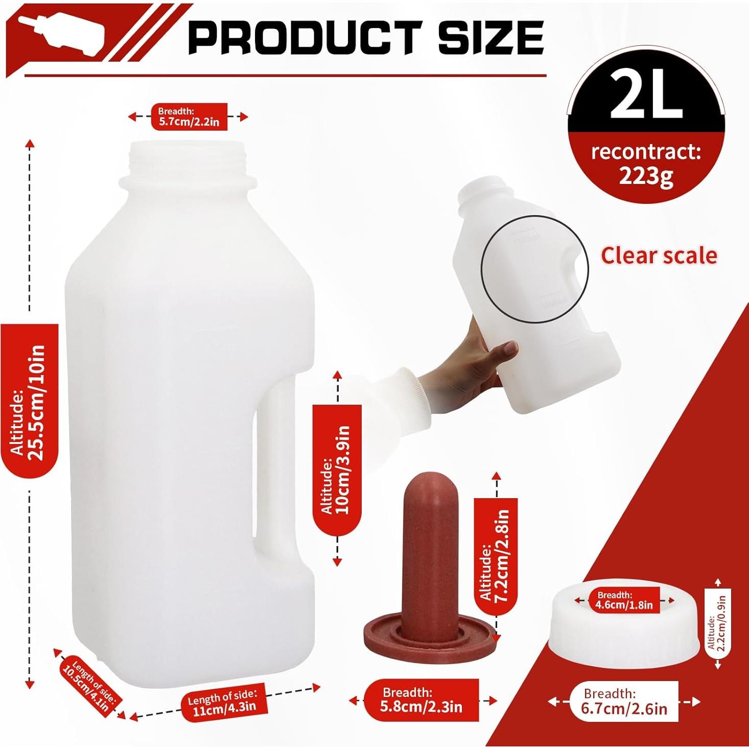 Botella de Alimentación para Terneros 1.89L con Tetina de Goma