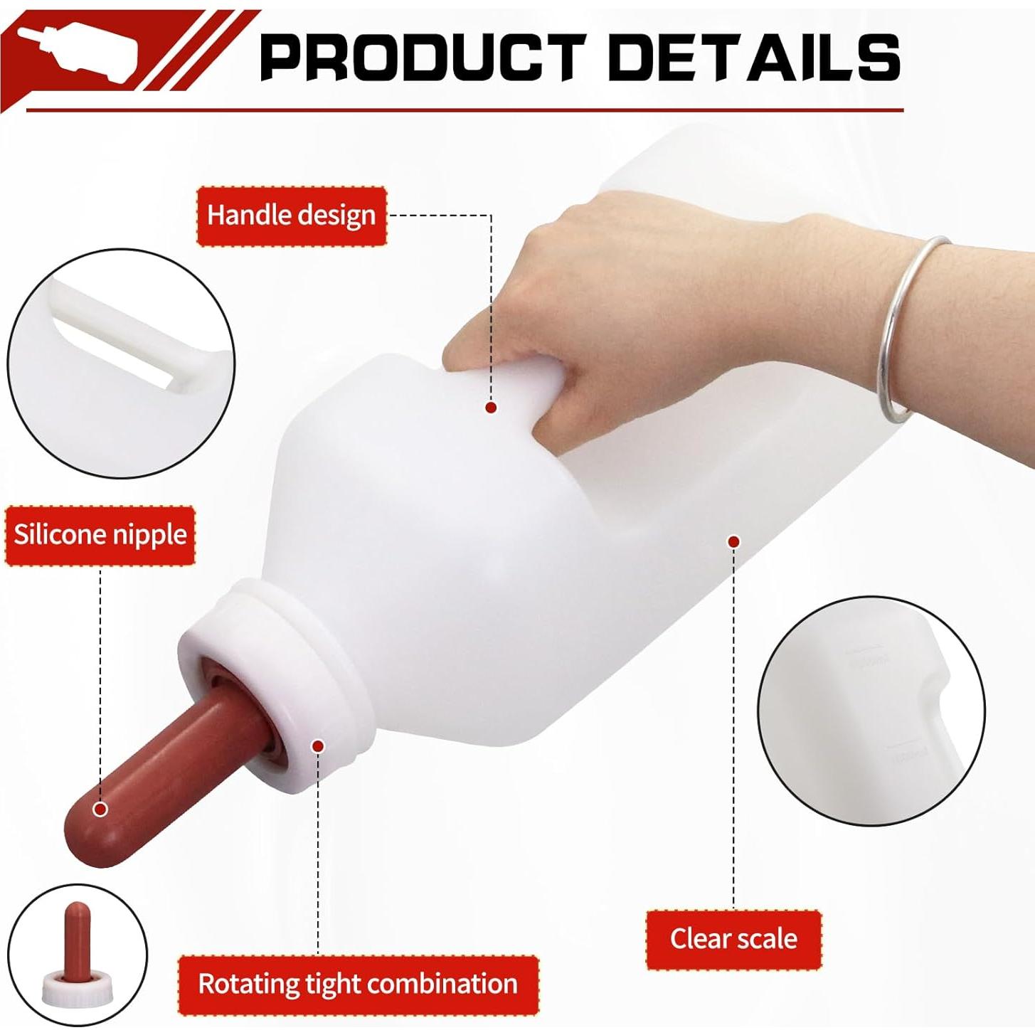 Botella de Alimentación para Terneros 1.89L con Tetina de Goma