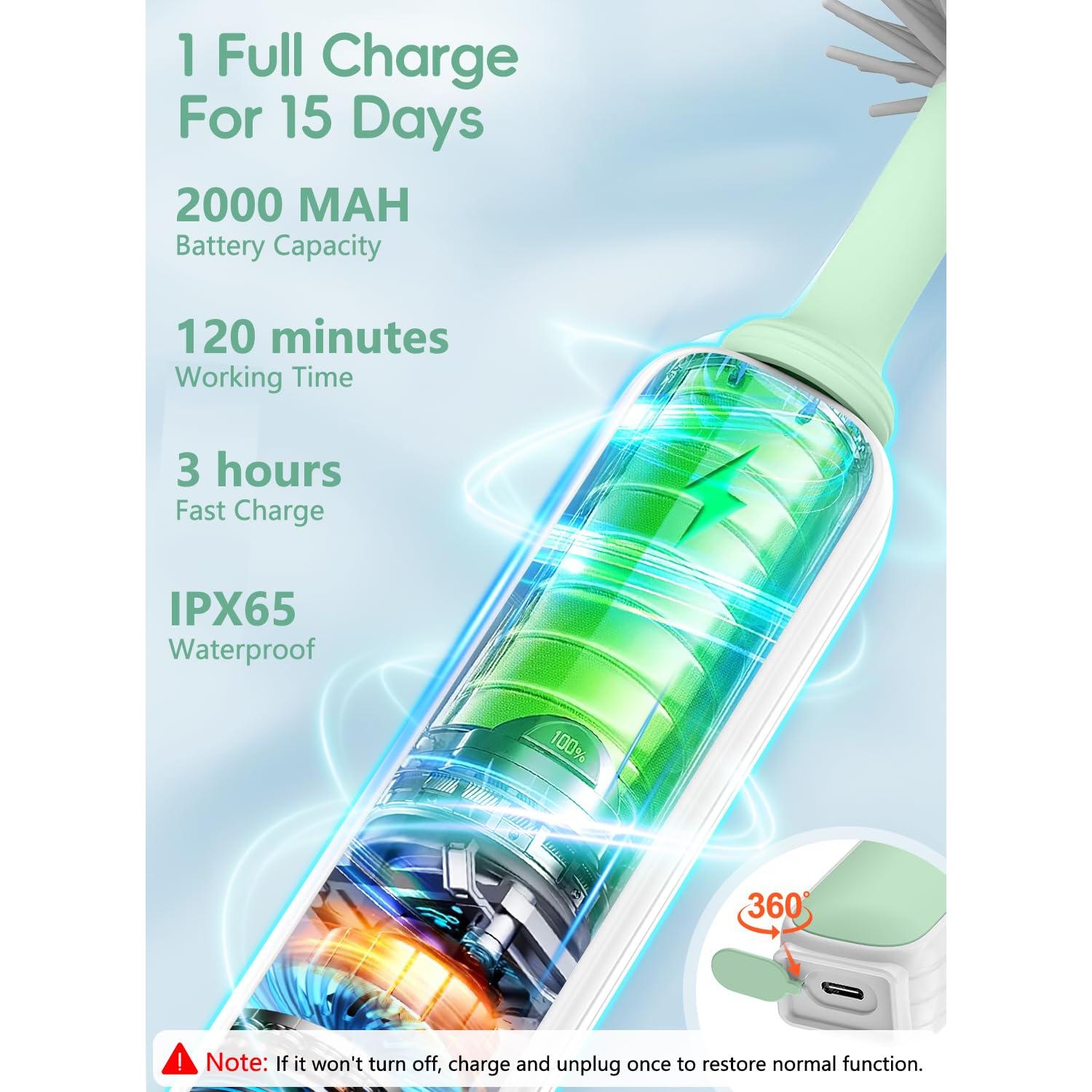 Limpiador Eléctrico de Botellas YASEW 2000mAh Verde Viaje