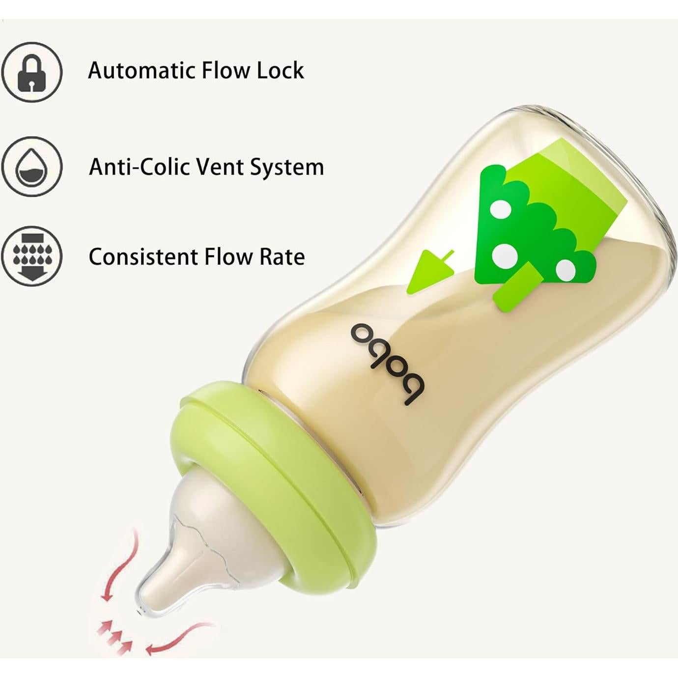 Botella Anticólica YOHKOH PPSU 260ml Verde - Paquete de 4