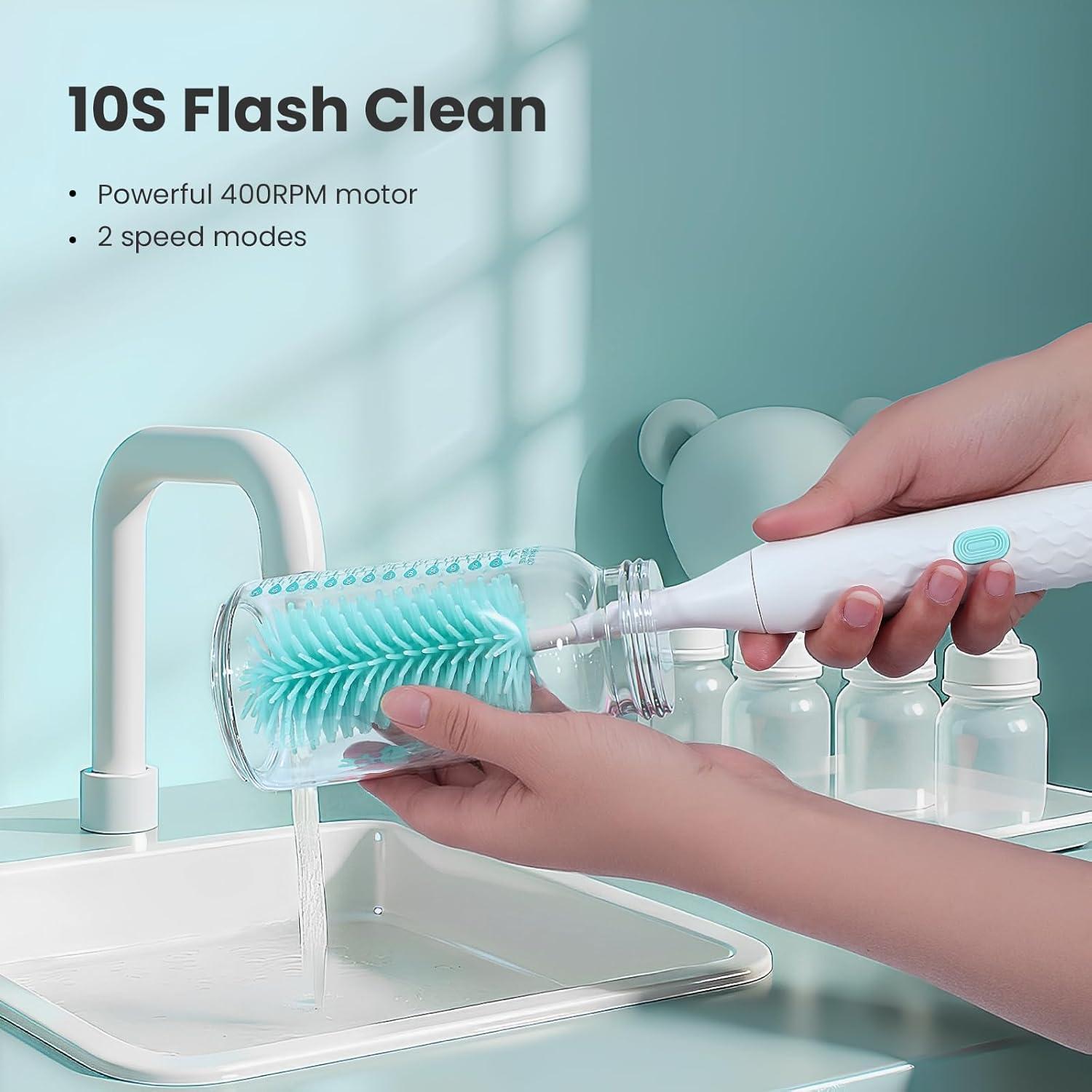 Limpiador de Botellas Eléctrico Tohecu con Cepillo y Dispensador