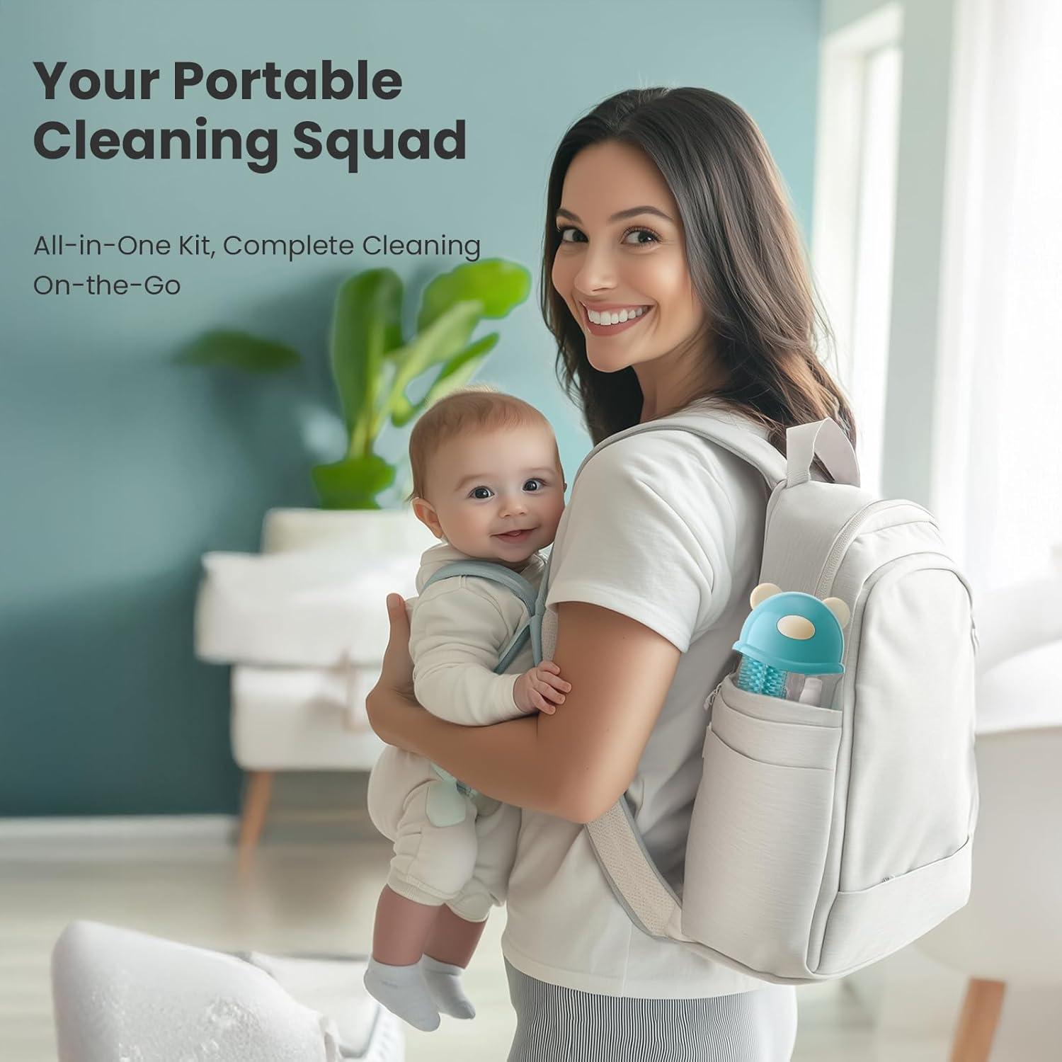 Limpiador de Botellas Eléctrico Tohecu con Cepillo y Dispensador