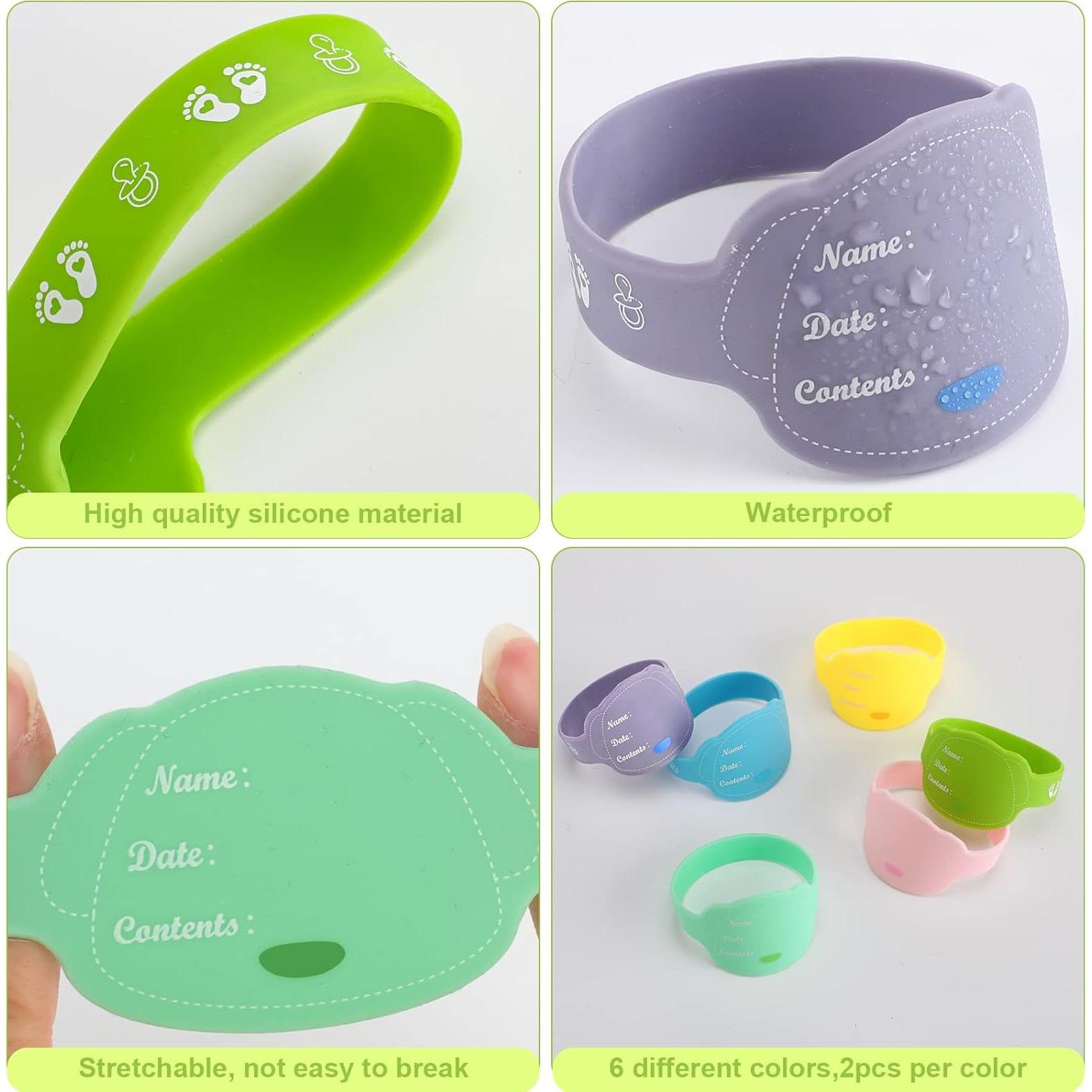 Etiquetas de Nombre para Biberones Eersida 12 Pcs Silicona