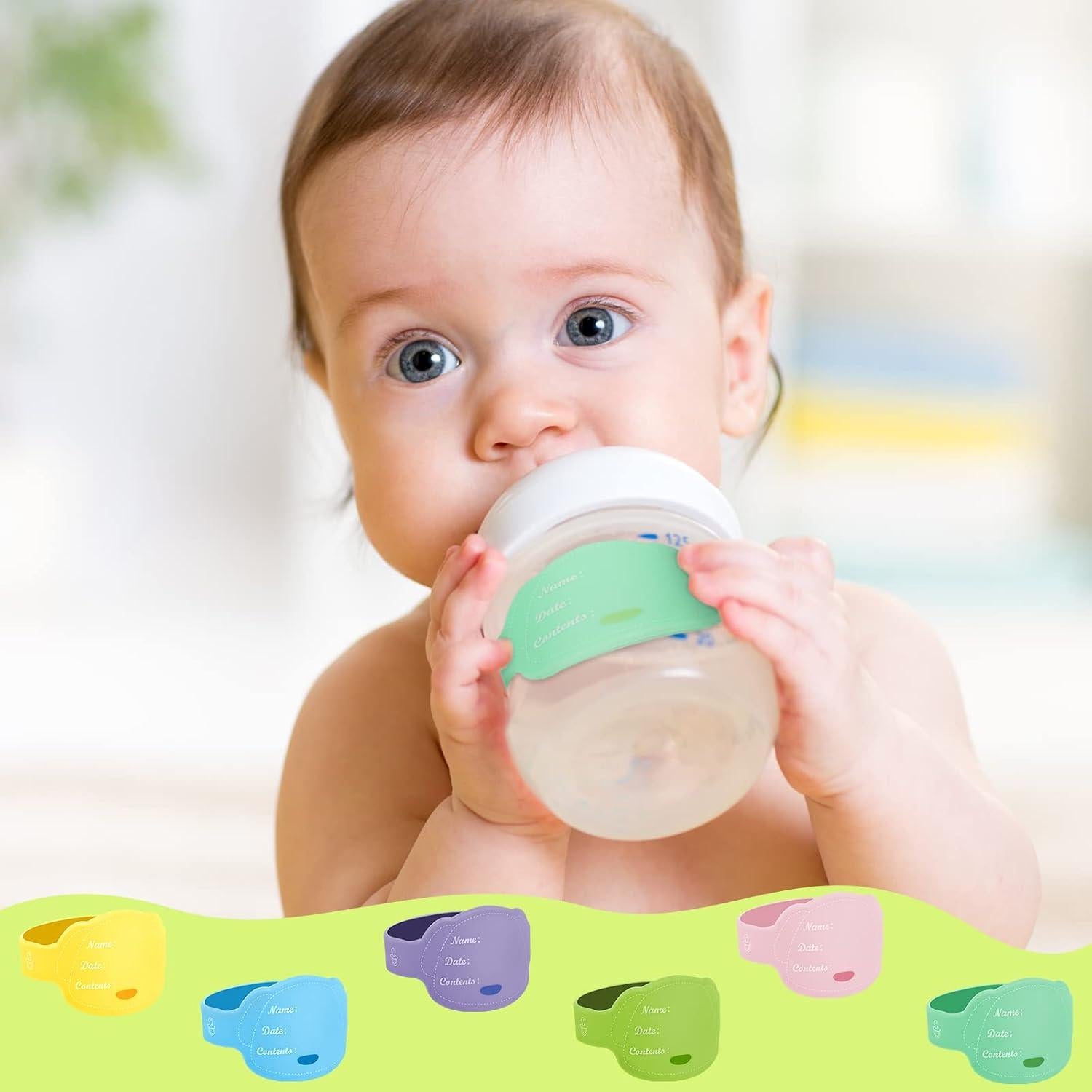 Etiquetas de Nombre para Biberones Eersida 12 Pcs Silicona