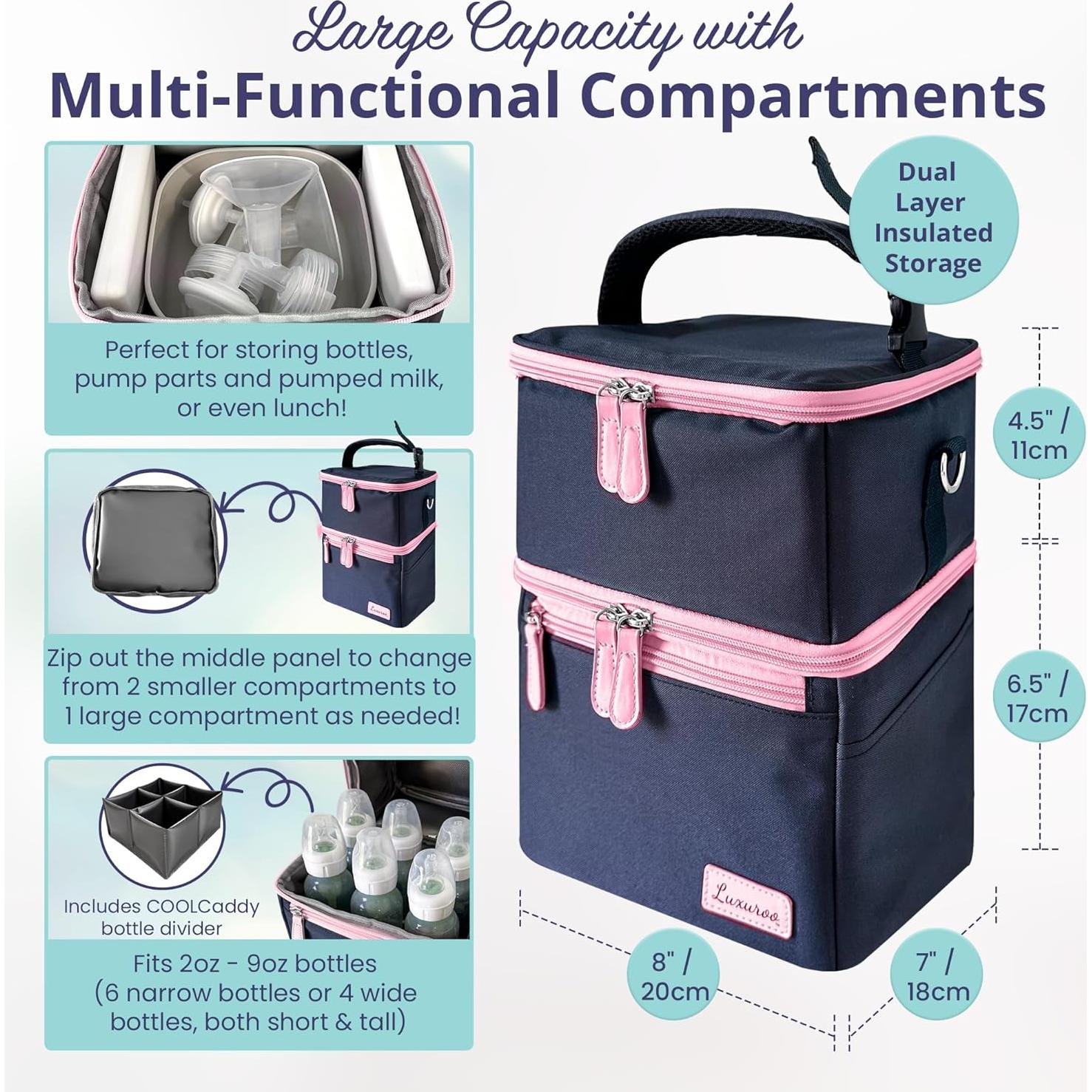 Bolsa Enfriadora de Leche Materna Luxuroo COOL 17.78x20.32cm