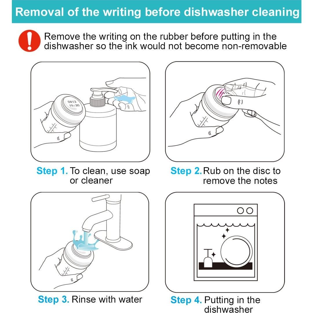 Tapa de Tornillo Maymom Azul Reescribible para Biberones Avent - 6 Piezas