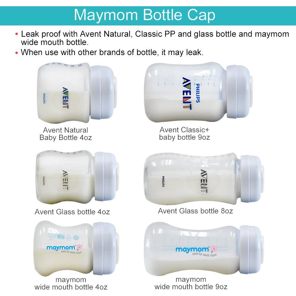 Tapa de Tornillo Maymom Azul Reescribible para Biberones Avent - 6 Piezas