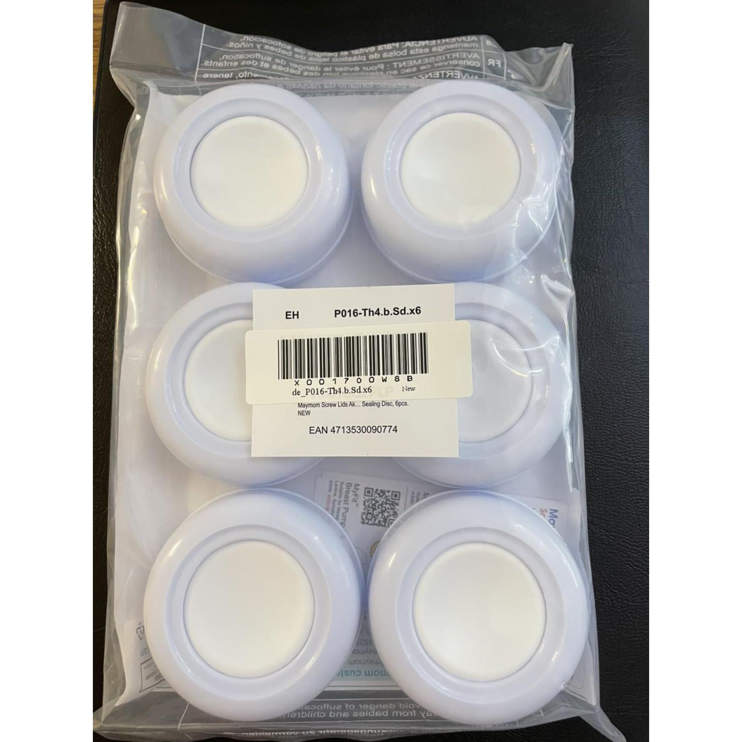 Tapa de Tornillo Maymom Azul Reescribible para Biberones Avent - 6 Piezas