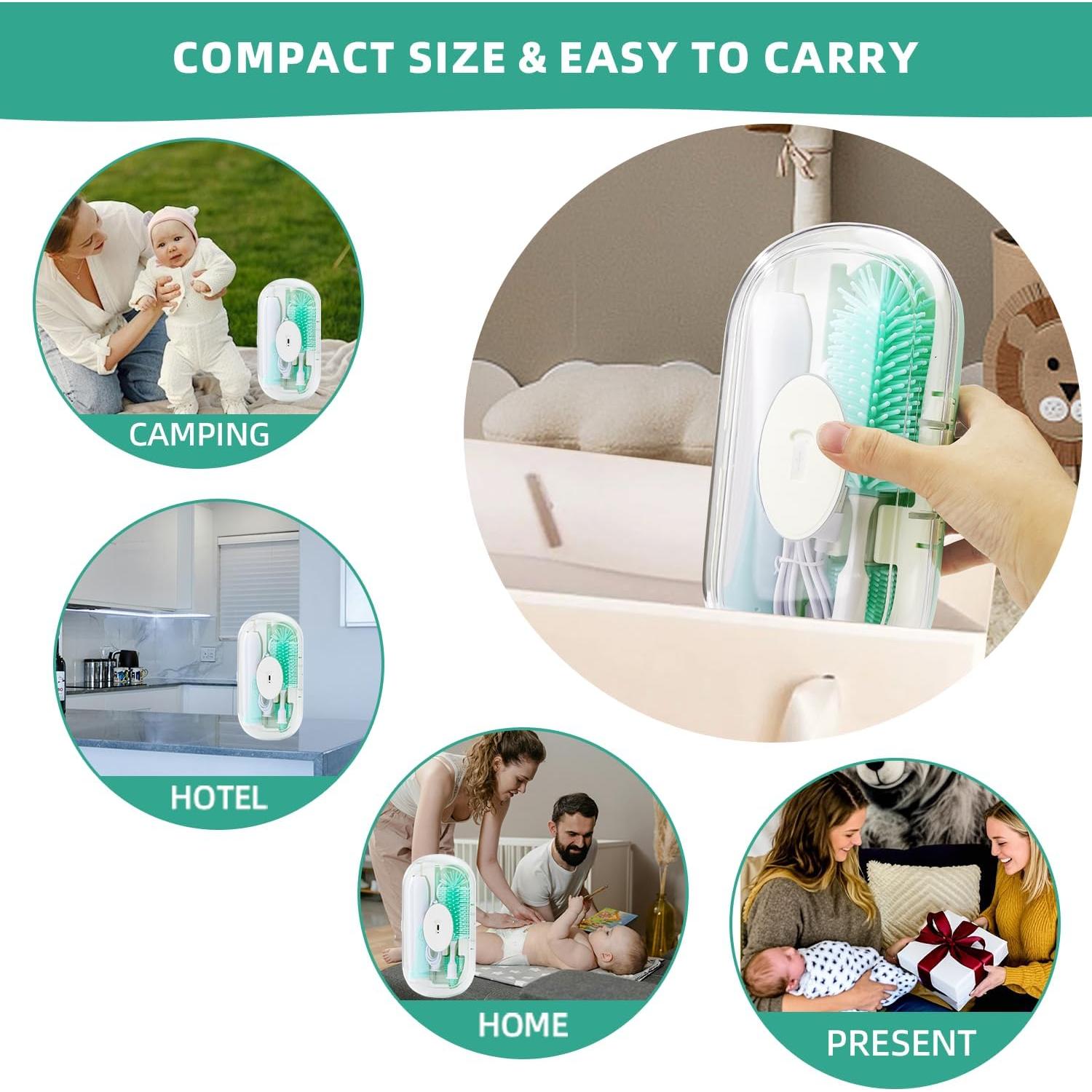 Cepillo Eléctrico para Botellas QCBF Verde 360° 2 Modos