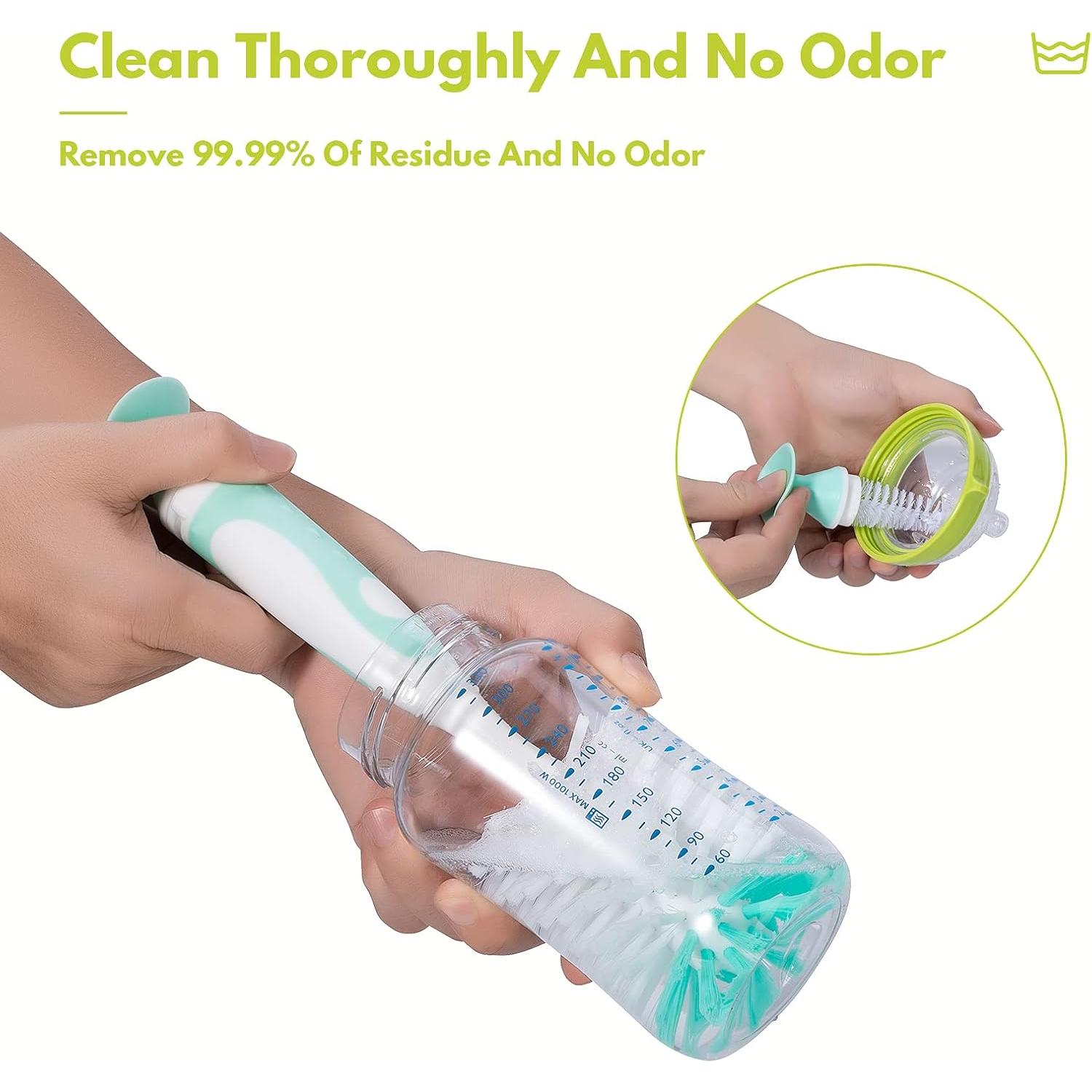 Paquete de 2 cepillos para biberones CAREBABYMORE rosa 25.9 cm