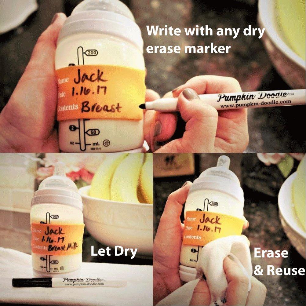 Etiquetas para Biberones Pumpkin Doodle Multicolor Reutilizables