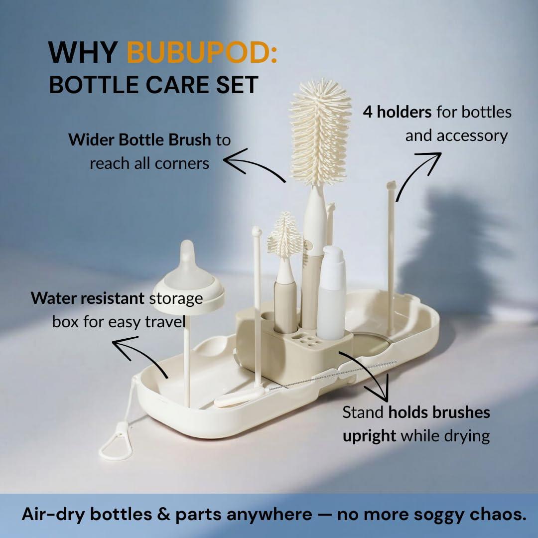 Set de Cuidado de Botellas de Viaje Bubupod 9 en 1 - BPA Free