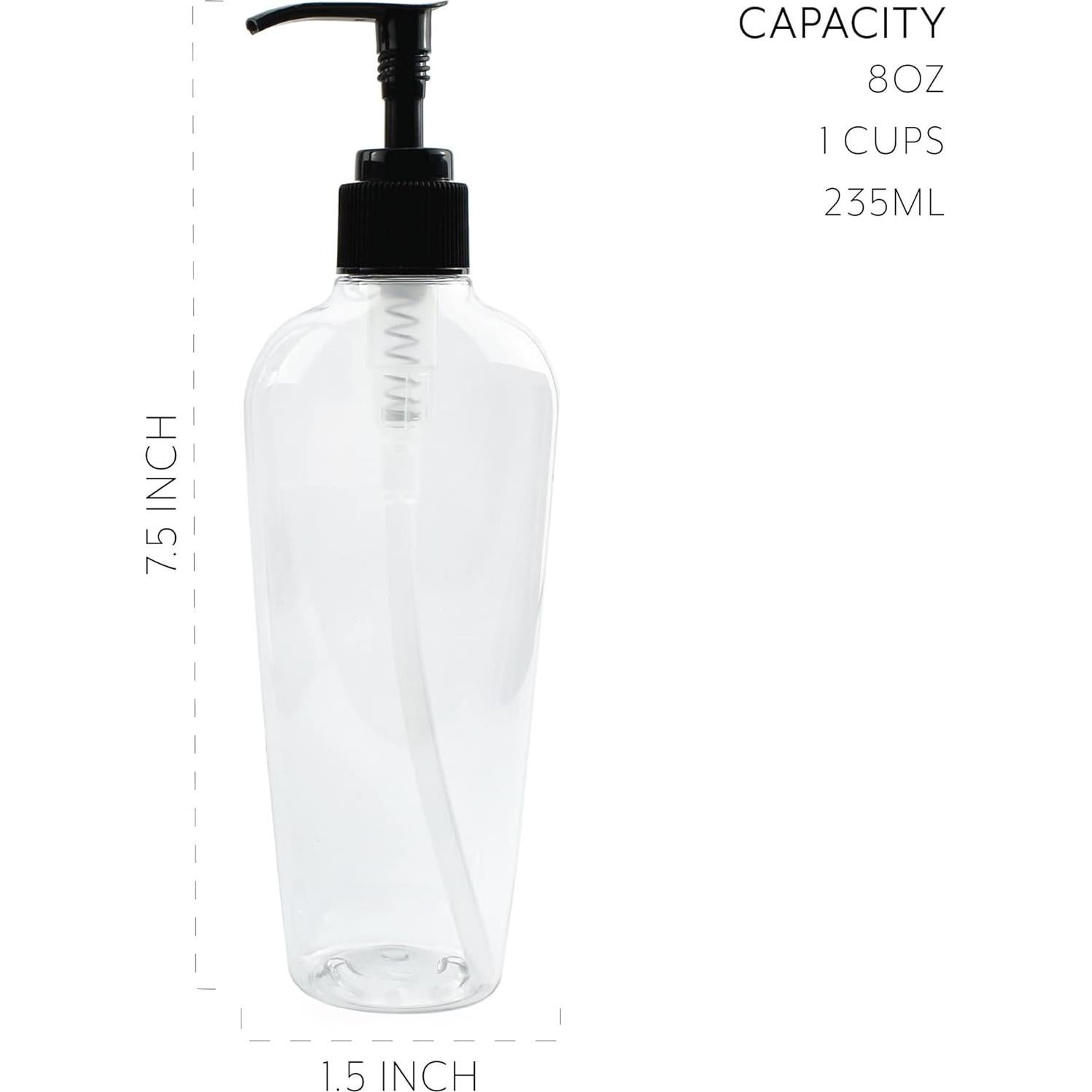 Botellas de Plástico Ovaladas 8 oz Cornucopia - Paquete de 8