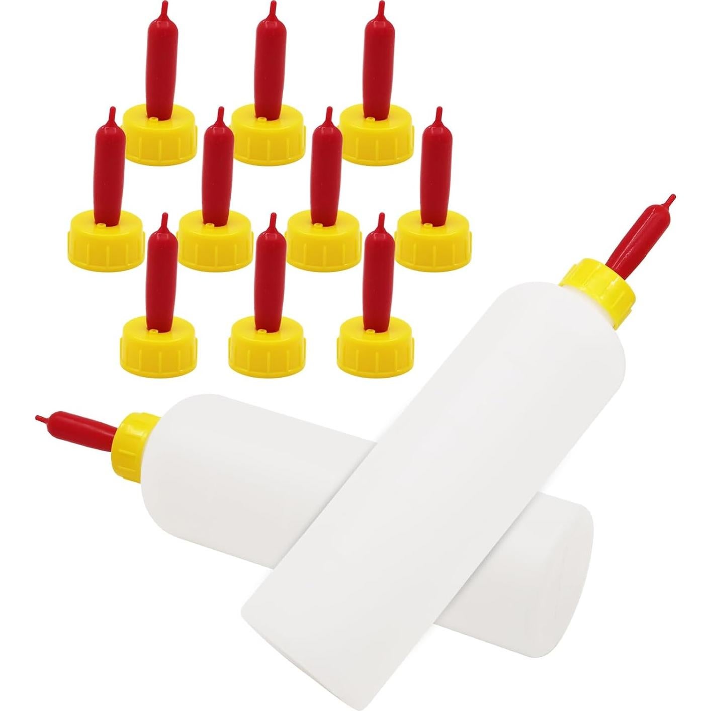 Set de 2 Botellas de Alimentación 500ml + 10 Chupetes para Ganado