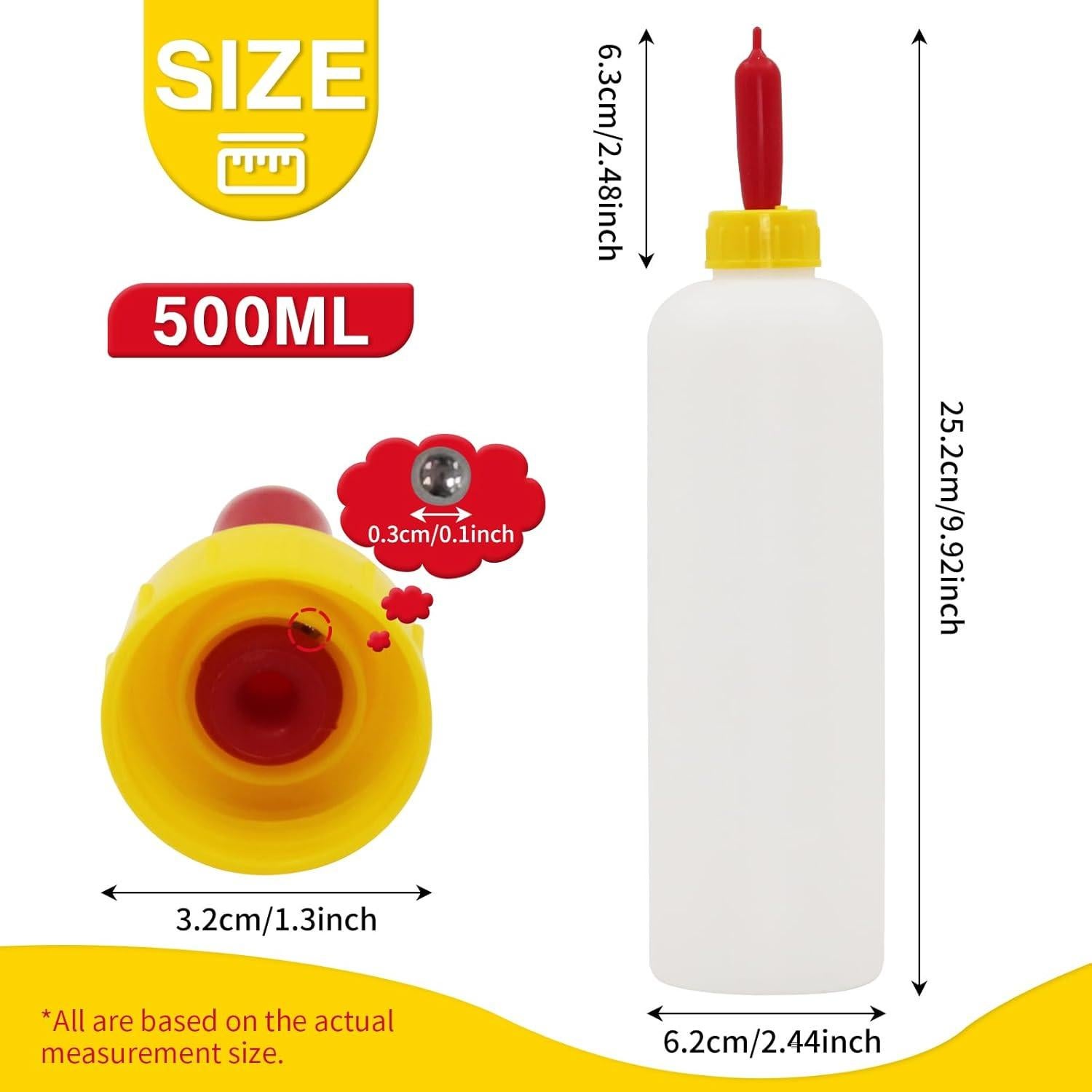 Set de 2 Botellas de Alimentación 500ml + 10 Chupetes para Ganado