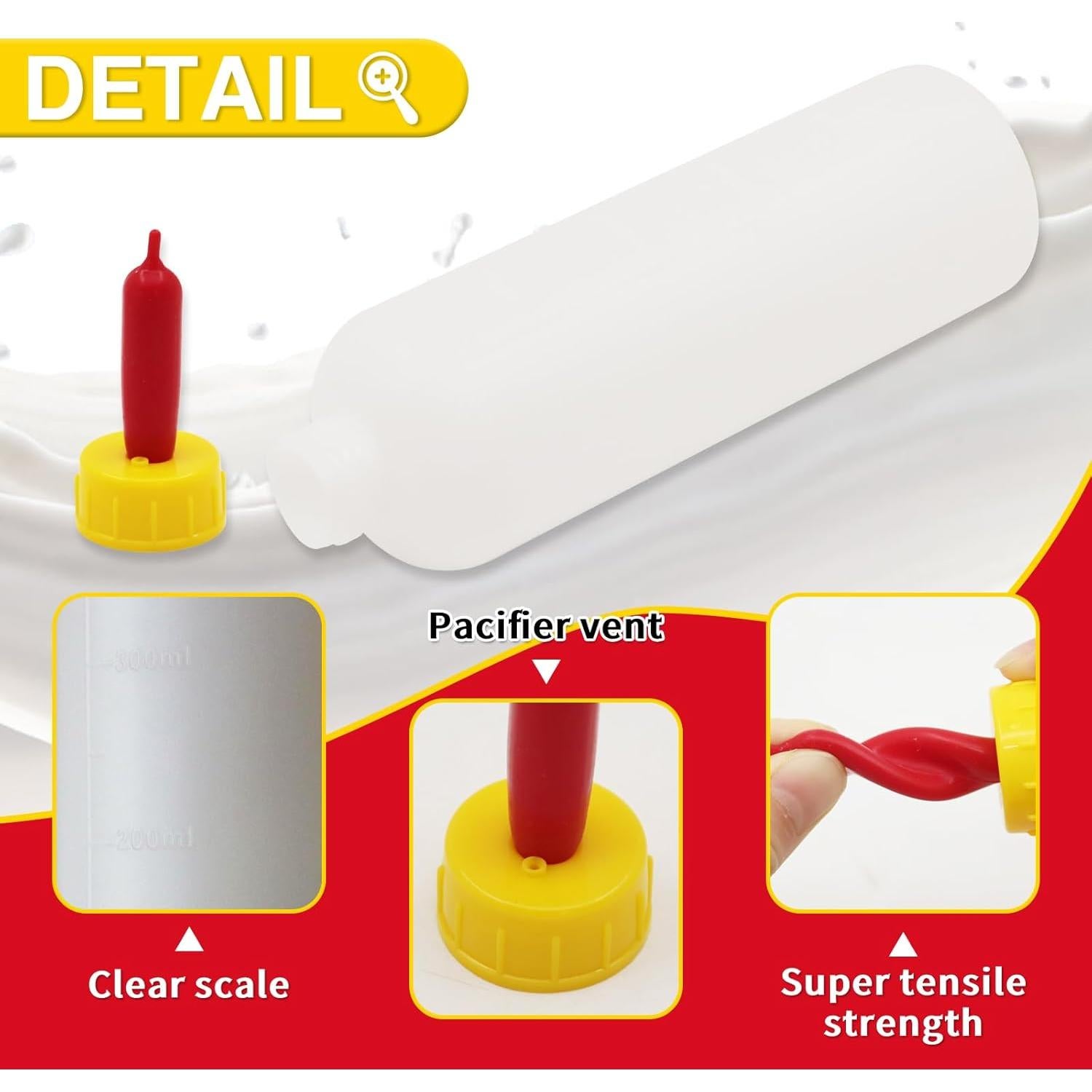 Set de 2 Botellas de Alimentación 500ml + 10 Chupetes para Ganado
