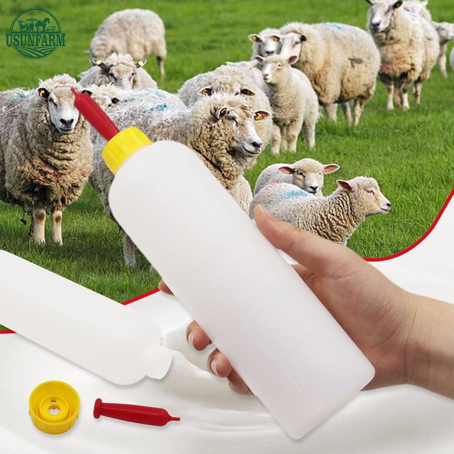 Set de 2 Botellas de Alimentación 500ml + 10 Chupetes para Ganado