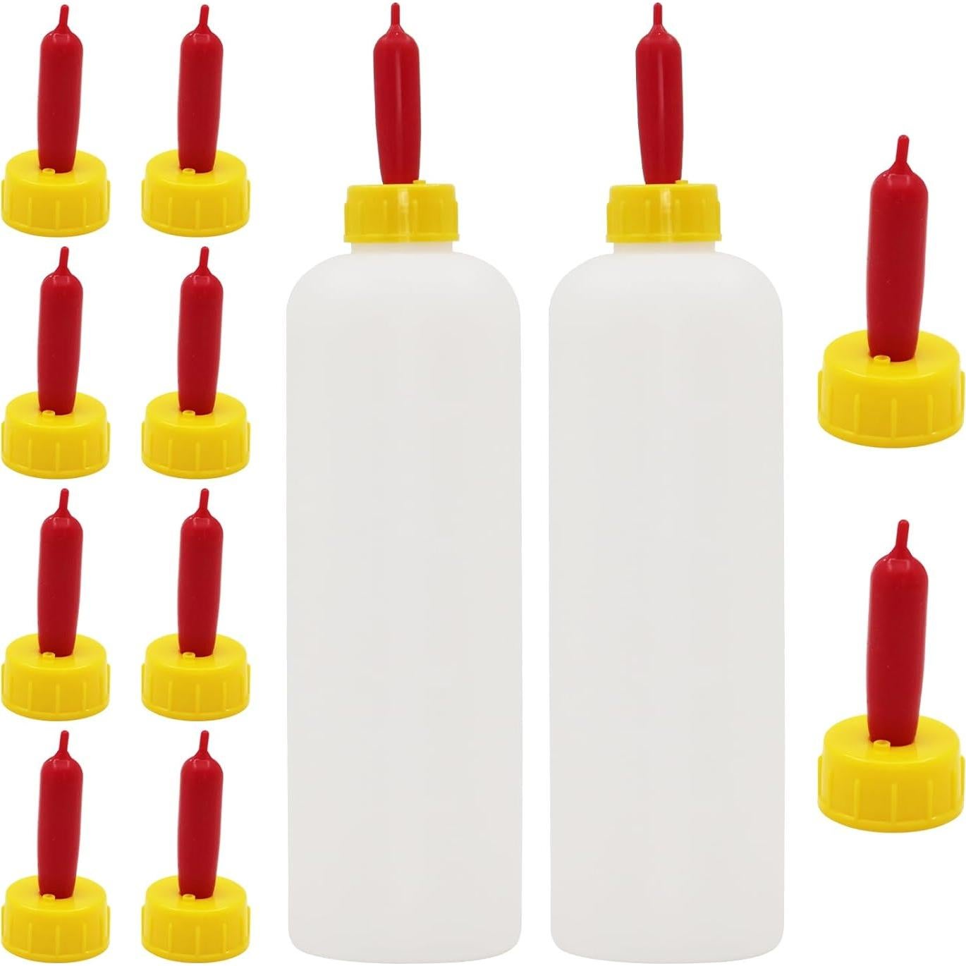 Set de 2 Botellas de Alimentación 500ml + 10 Chupetes para Ganado