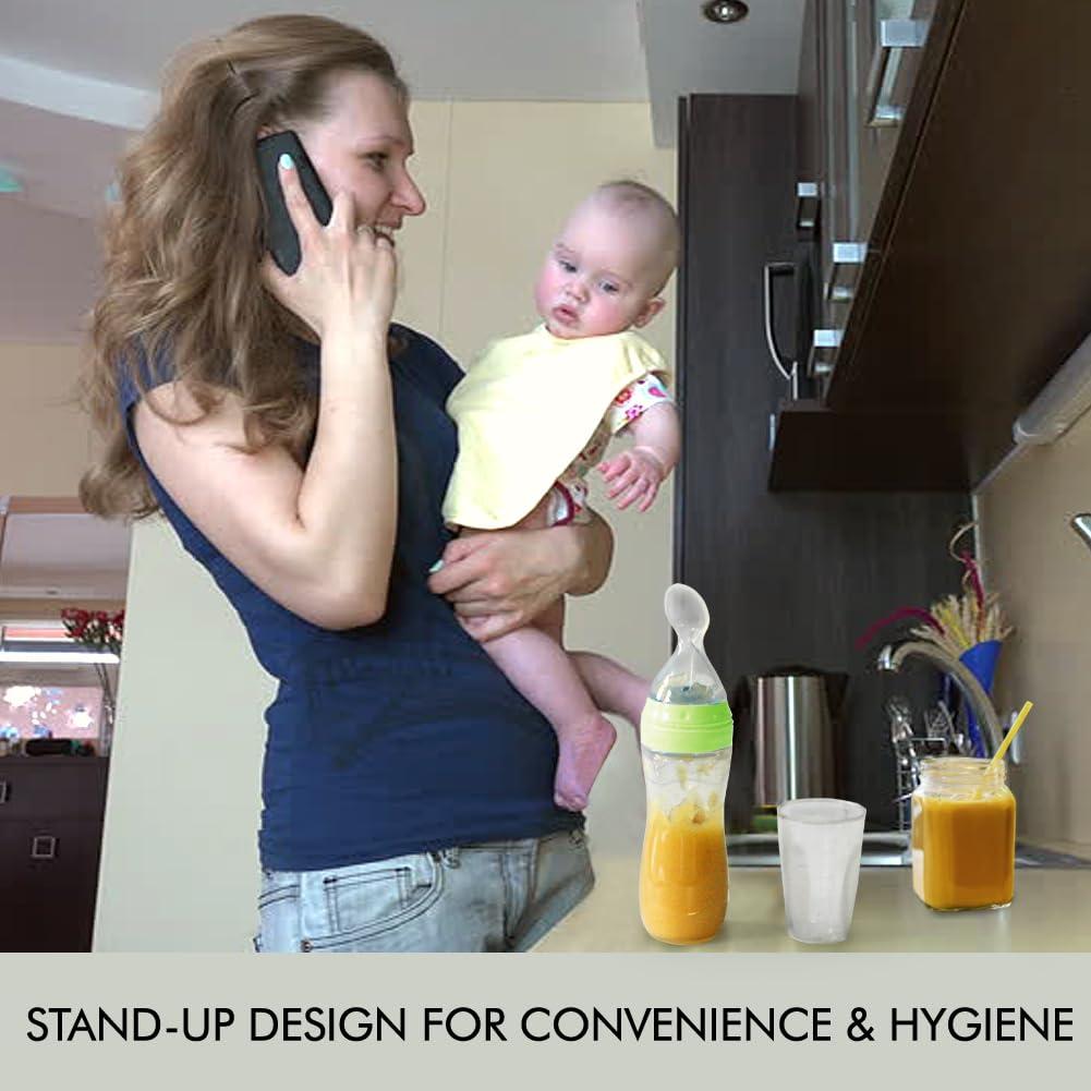 Matyz 2 PCS Botella Alimentadora de Silicona 120ml Verde