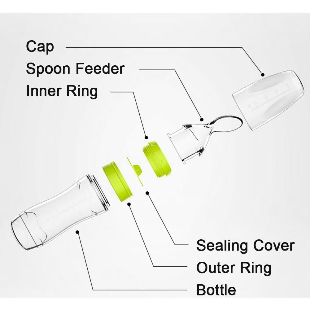 Matyz 2 PCS Botella Alimentadora de Silicona 120ml Verde