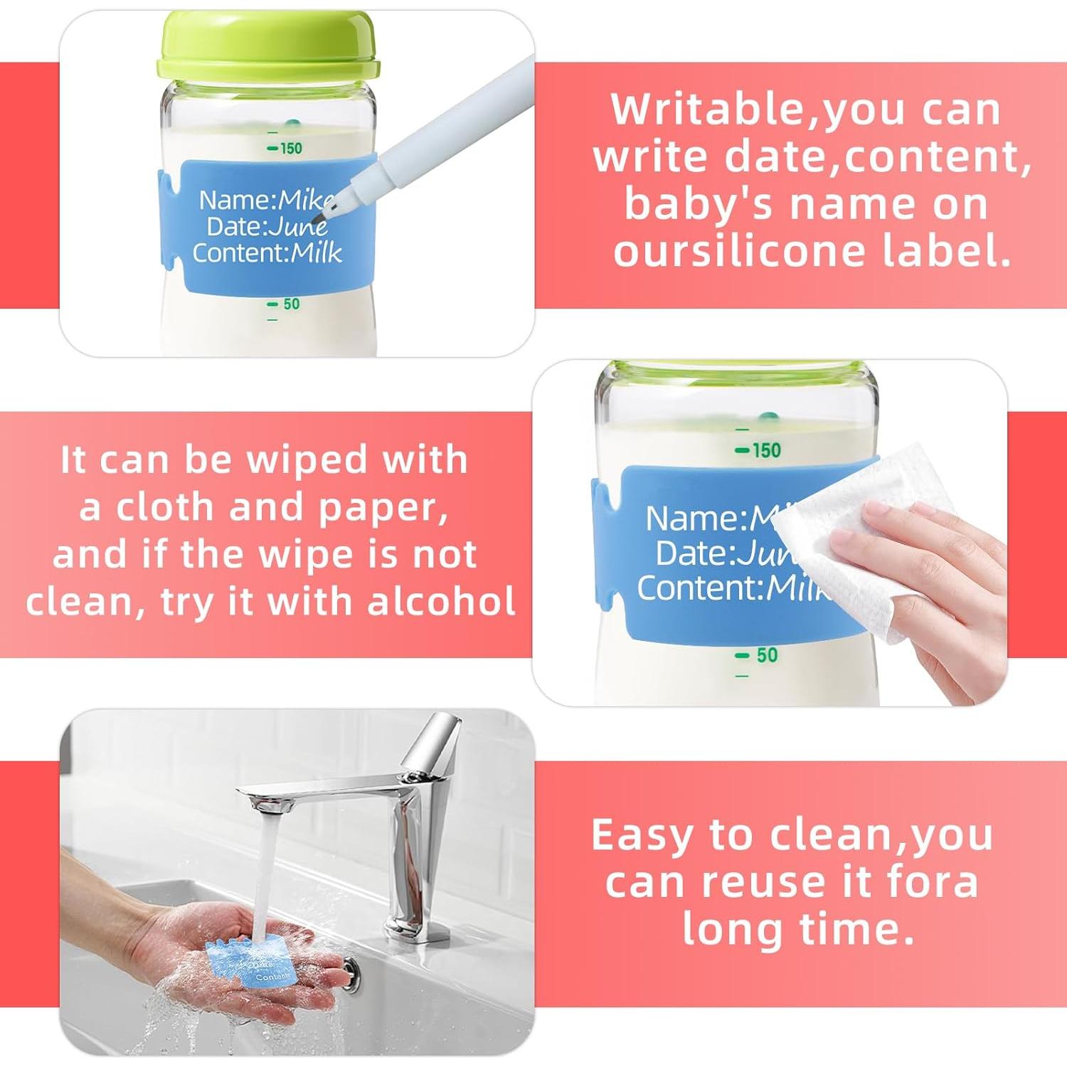 Etiquetas de Silicona Reutilizables Fampery 8PCS para Bebés