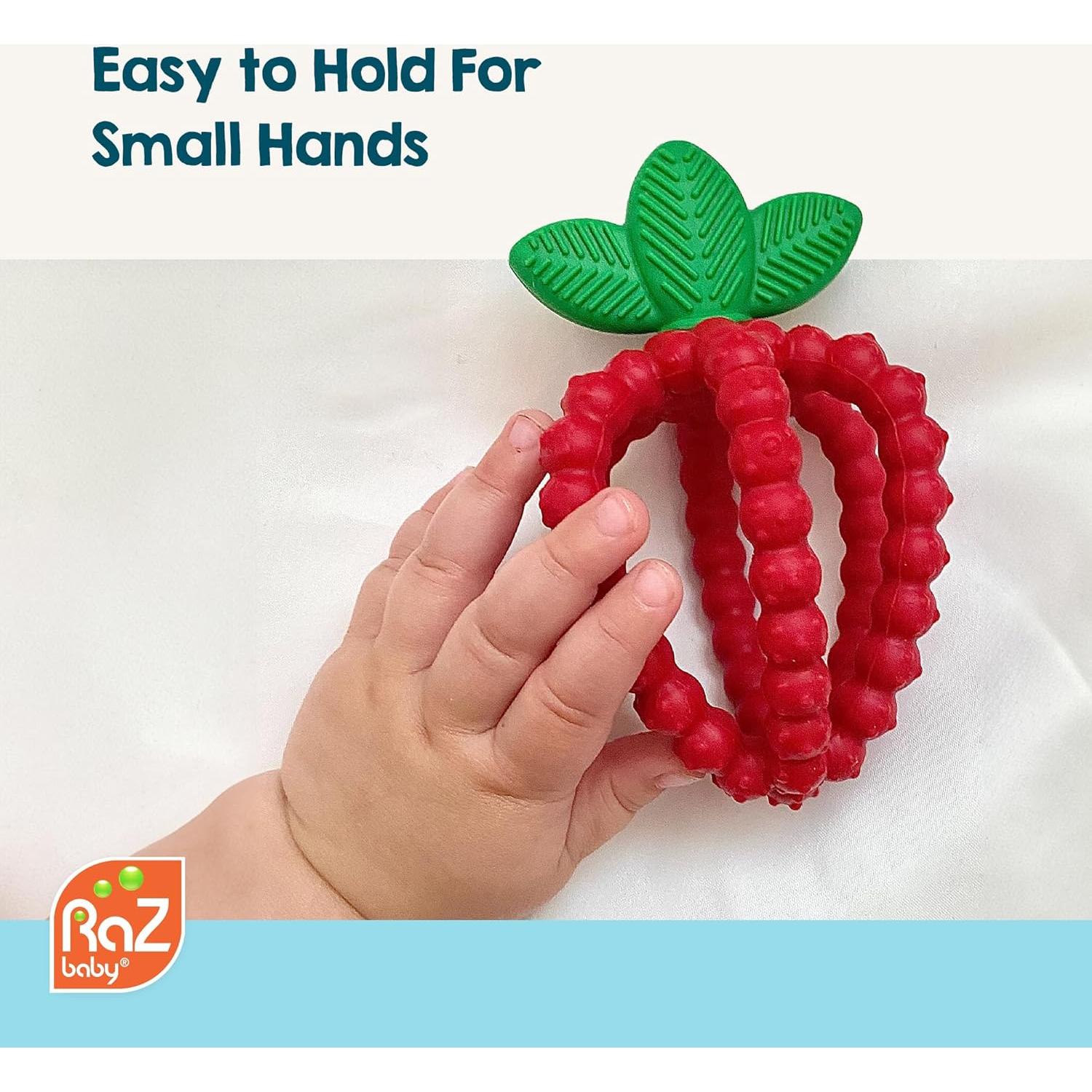 RaZbaby Bites Juguete de Dentición Silicona Libre BPA Rojo