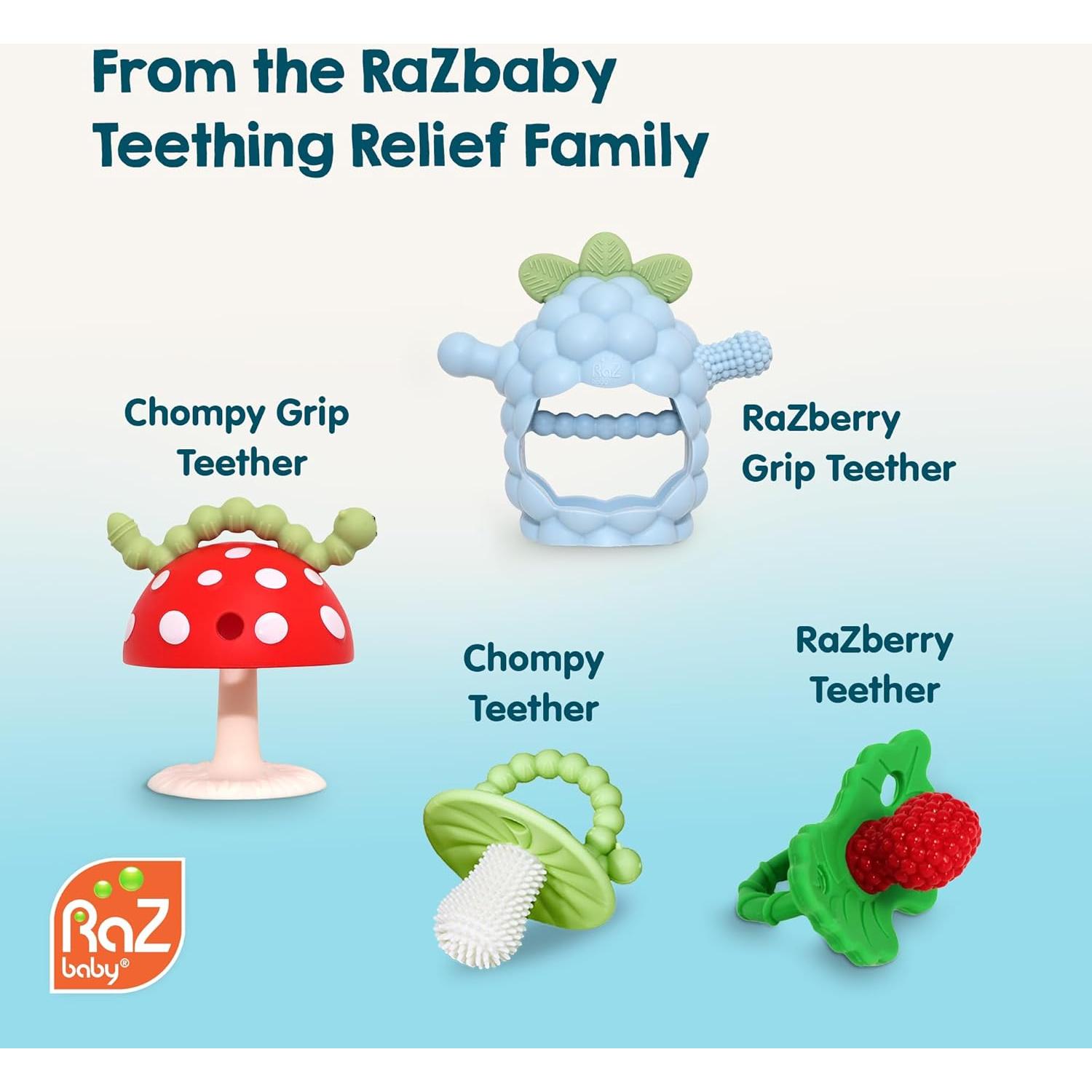 RaZbaby Bites Juguete de Dentición Silicona Libre BPA Rojo