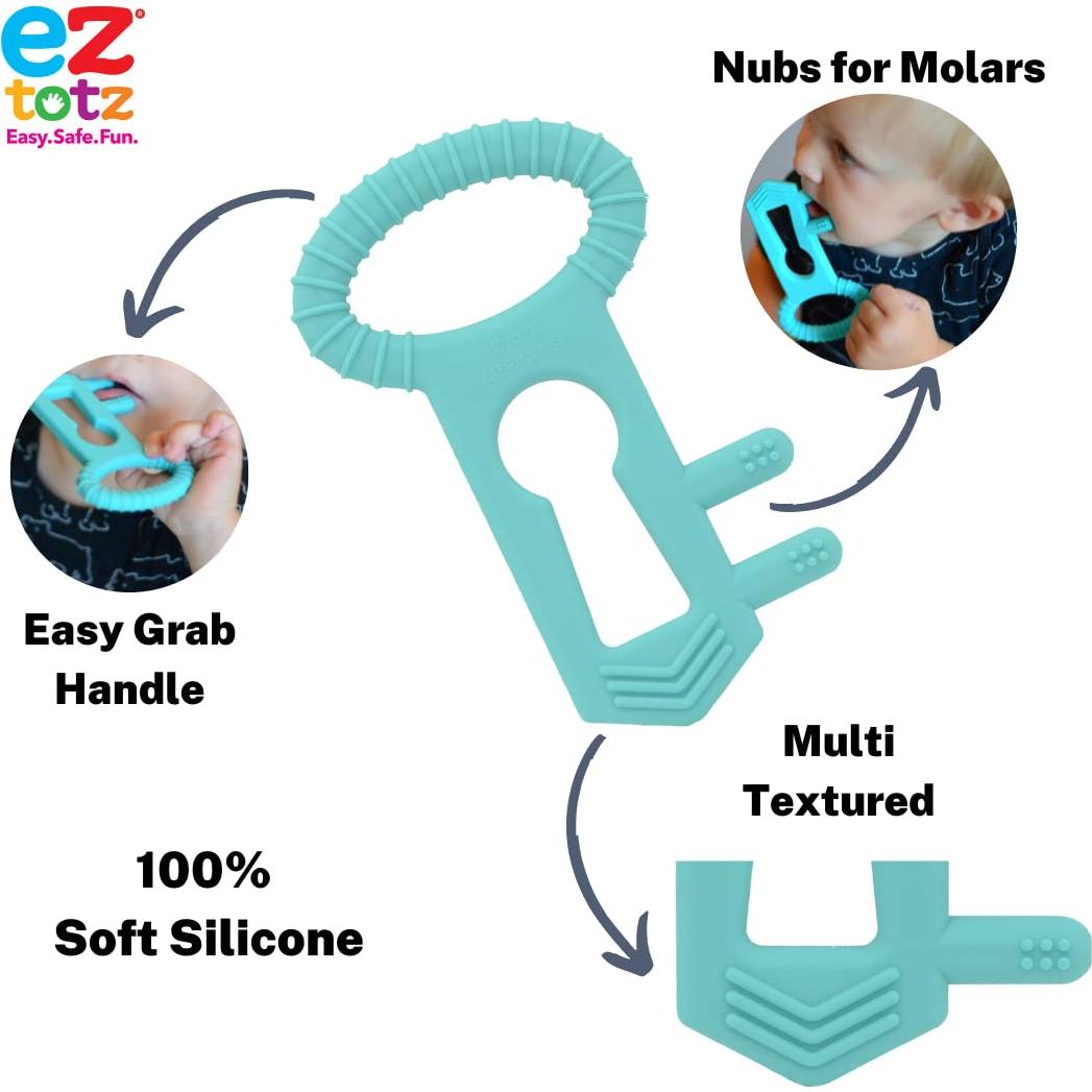 Juguete de Dentición de Silicona Eztotz Teal 0+ Meses