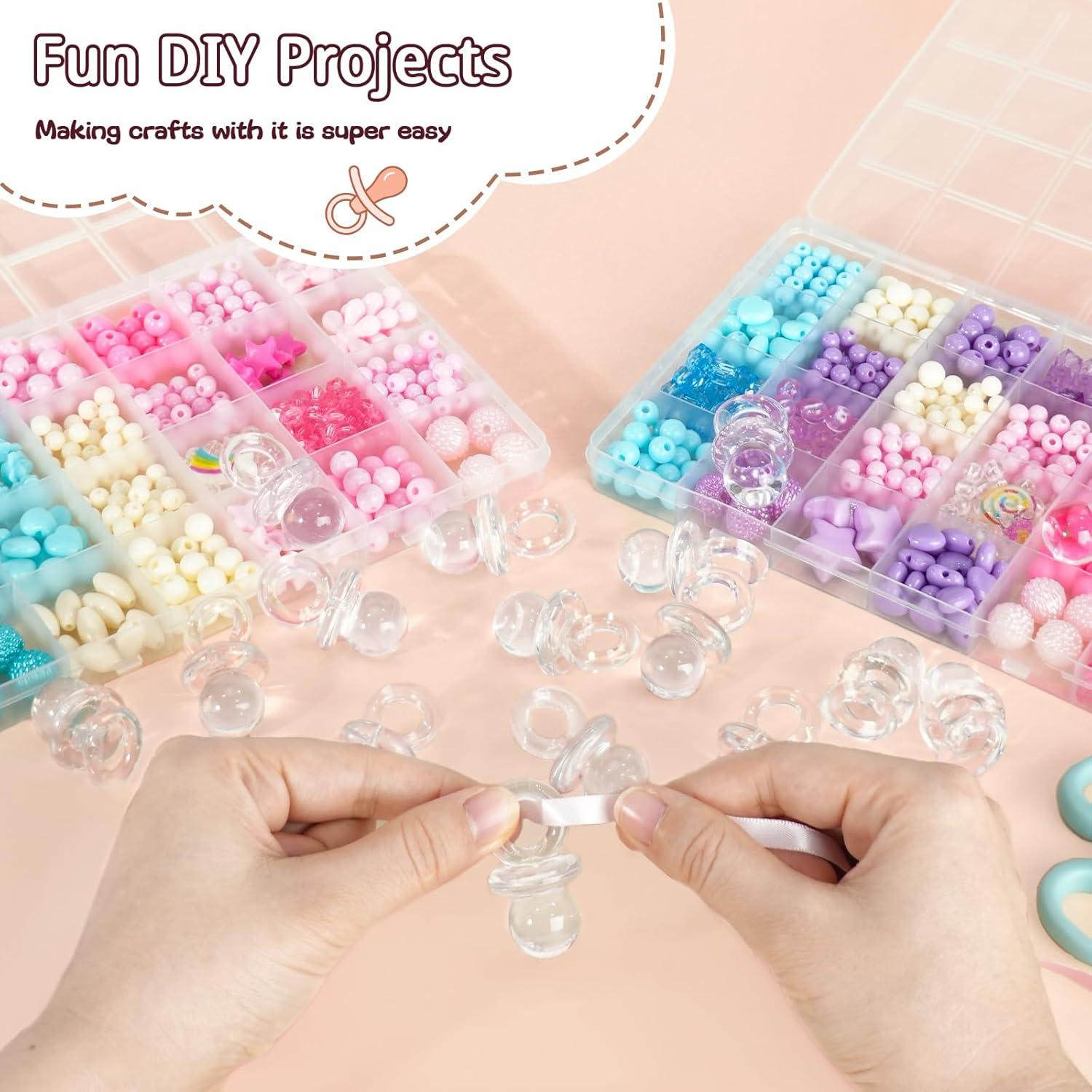 48 Chupetes Acrílicos Transparentes para Baby Shower 4.45 cm