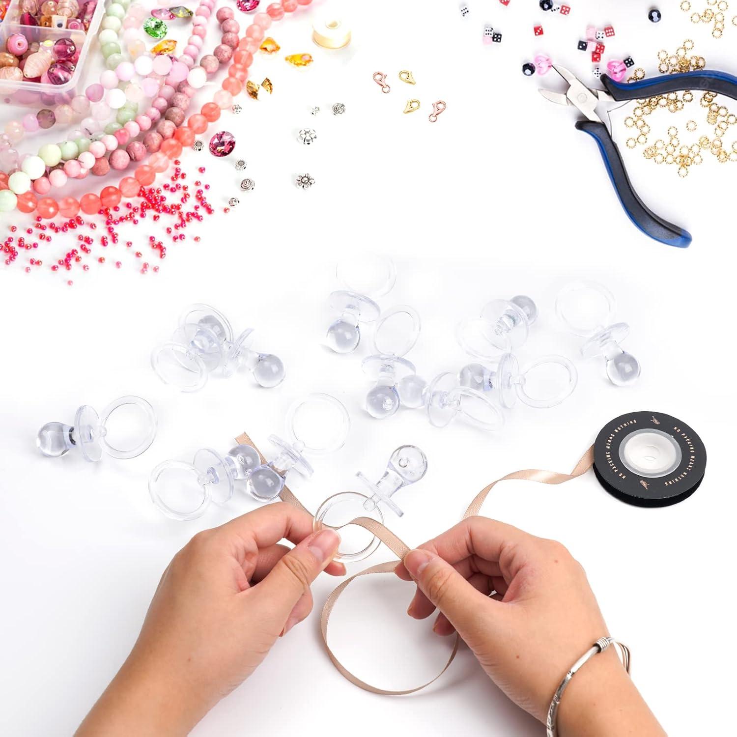 100 Chupetes de Plástico Transparentes para Baby Shower 6.99 cm