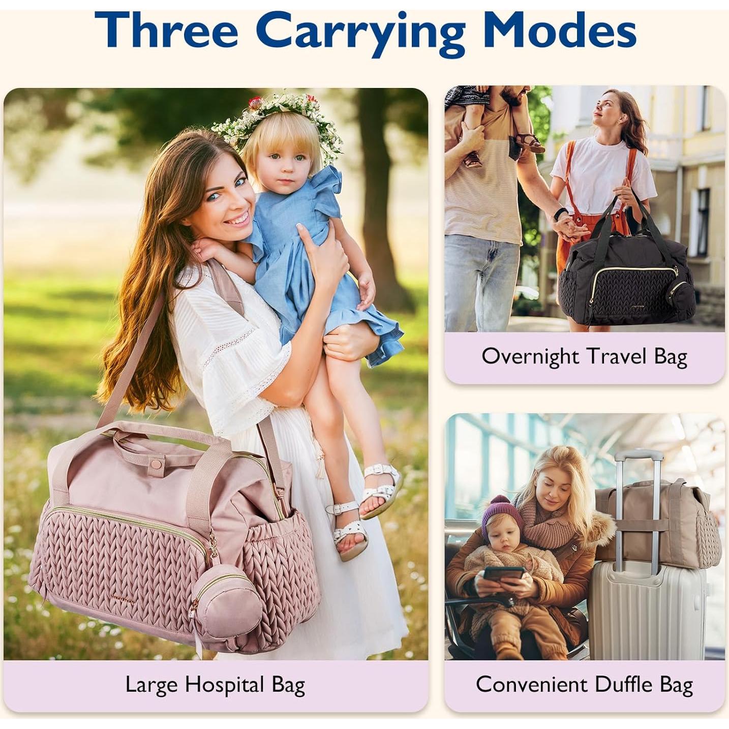 Bolsa de Pañales Tote Mommore Grande Acolchada Negra 45x23x30cm