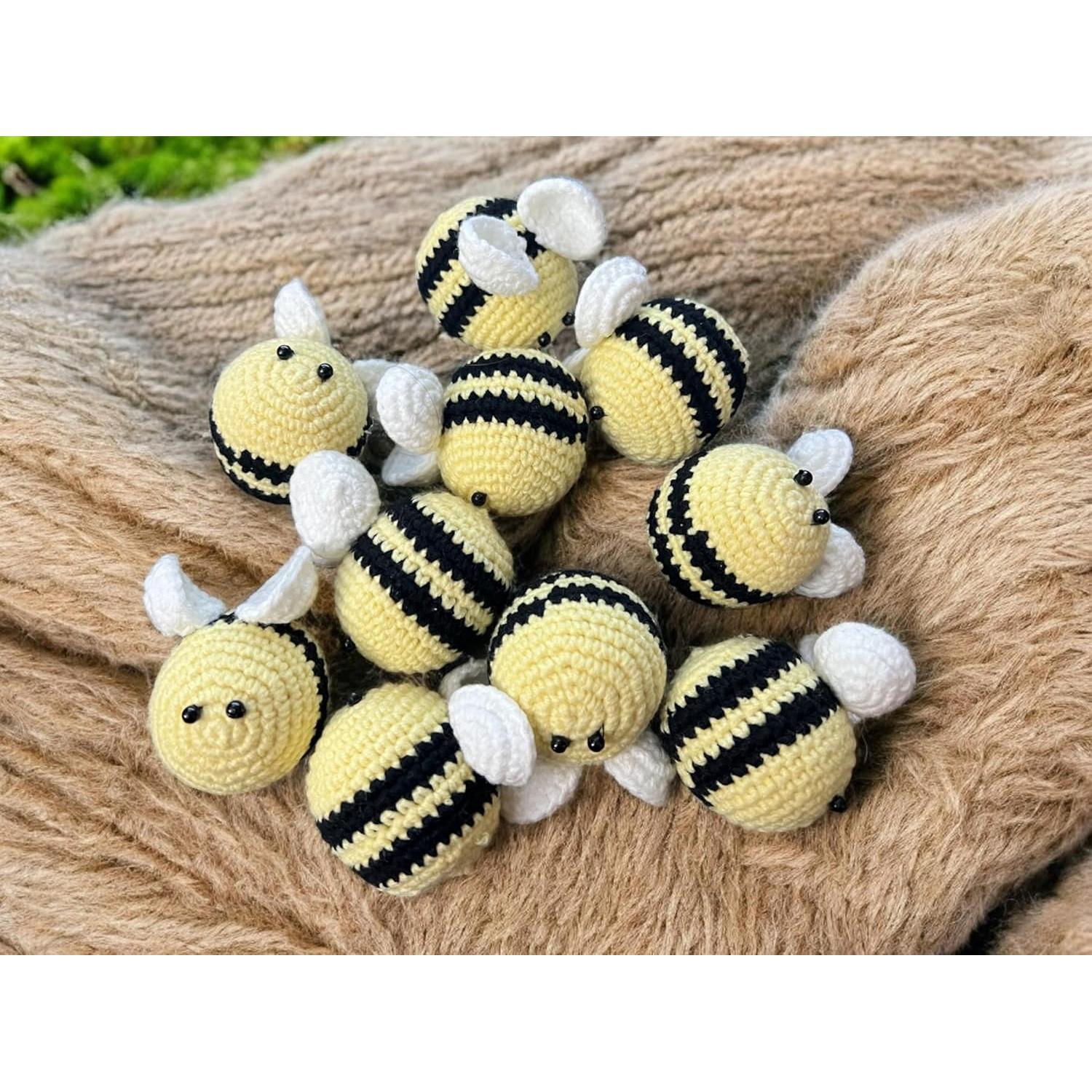 Clip de Chupete de Crochet Hecho a Mano Abeja Grande