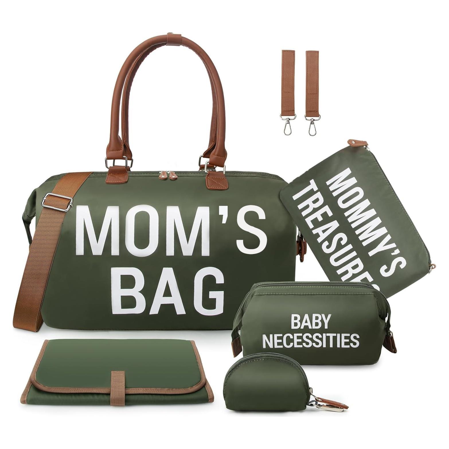 Bolsa de Pañales Printe 6 Pcs Verde Oliva con Cambiador