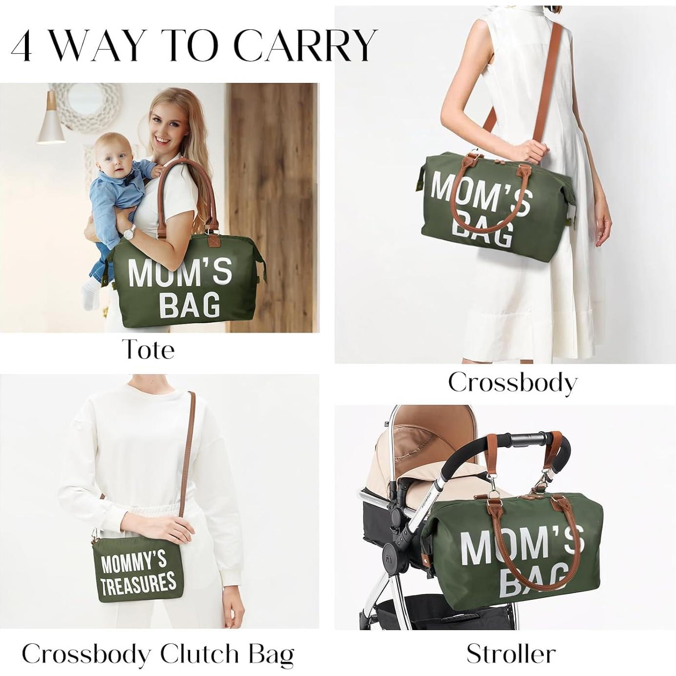 Bolsa de Pañales Printe 6 Pcs Verde Oliva con Cambiador